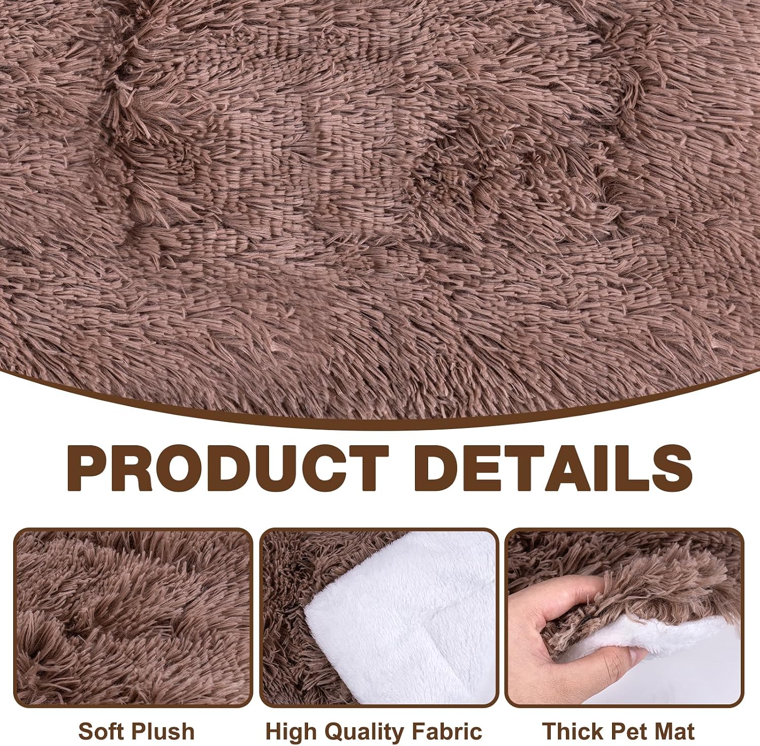 Detalle de MICOOYO Hundebett-Matratze – Fleece-Haustierkissen (61 × 41 cm) für kleine Hunde, Katzen und Welpen