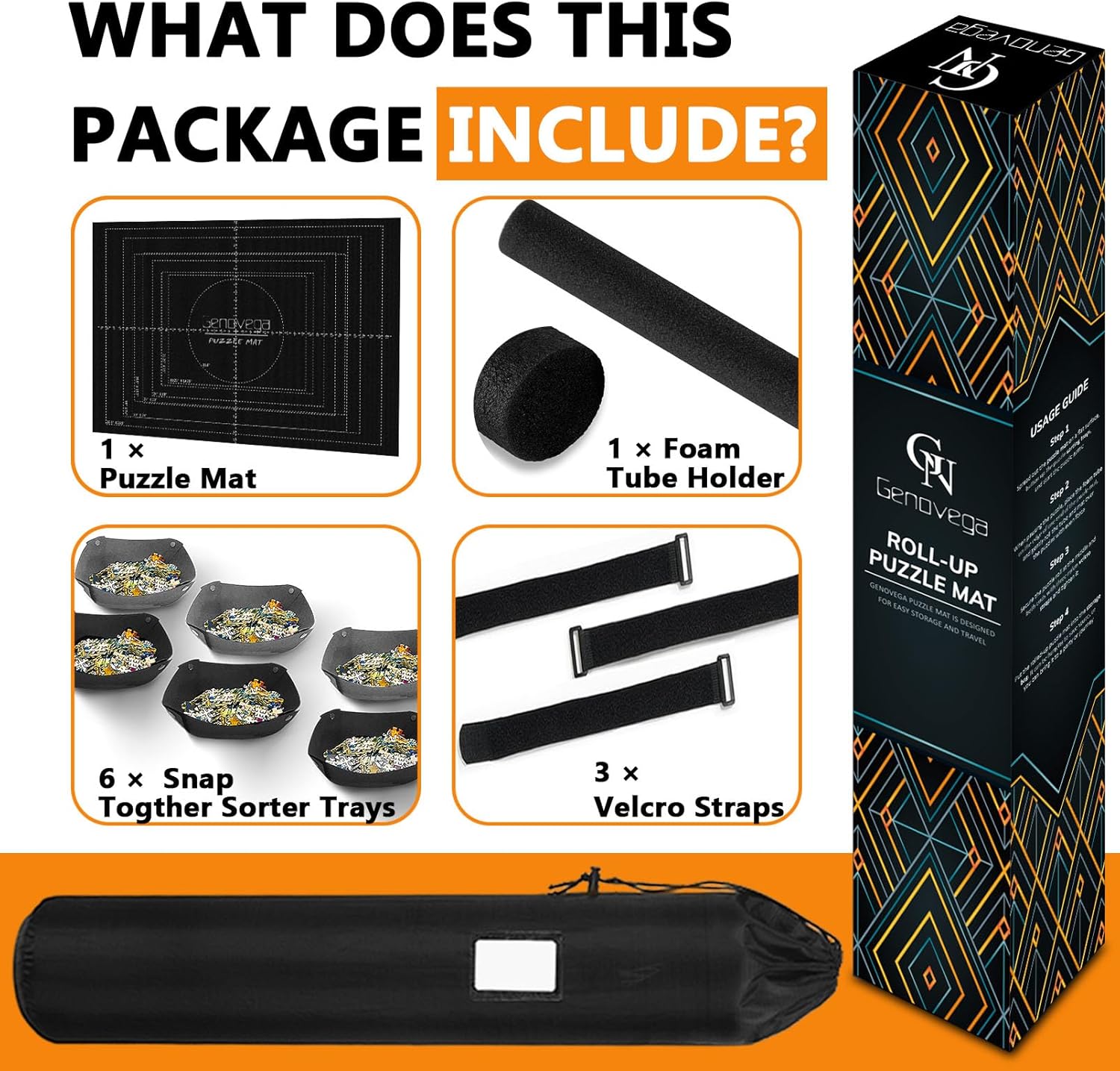 Detalle de Jigsaw Puzzle Mat Roll Up (45" x 29.5") with Storage System for Up to 2000 Pieces
