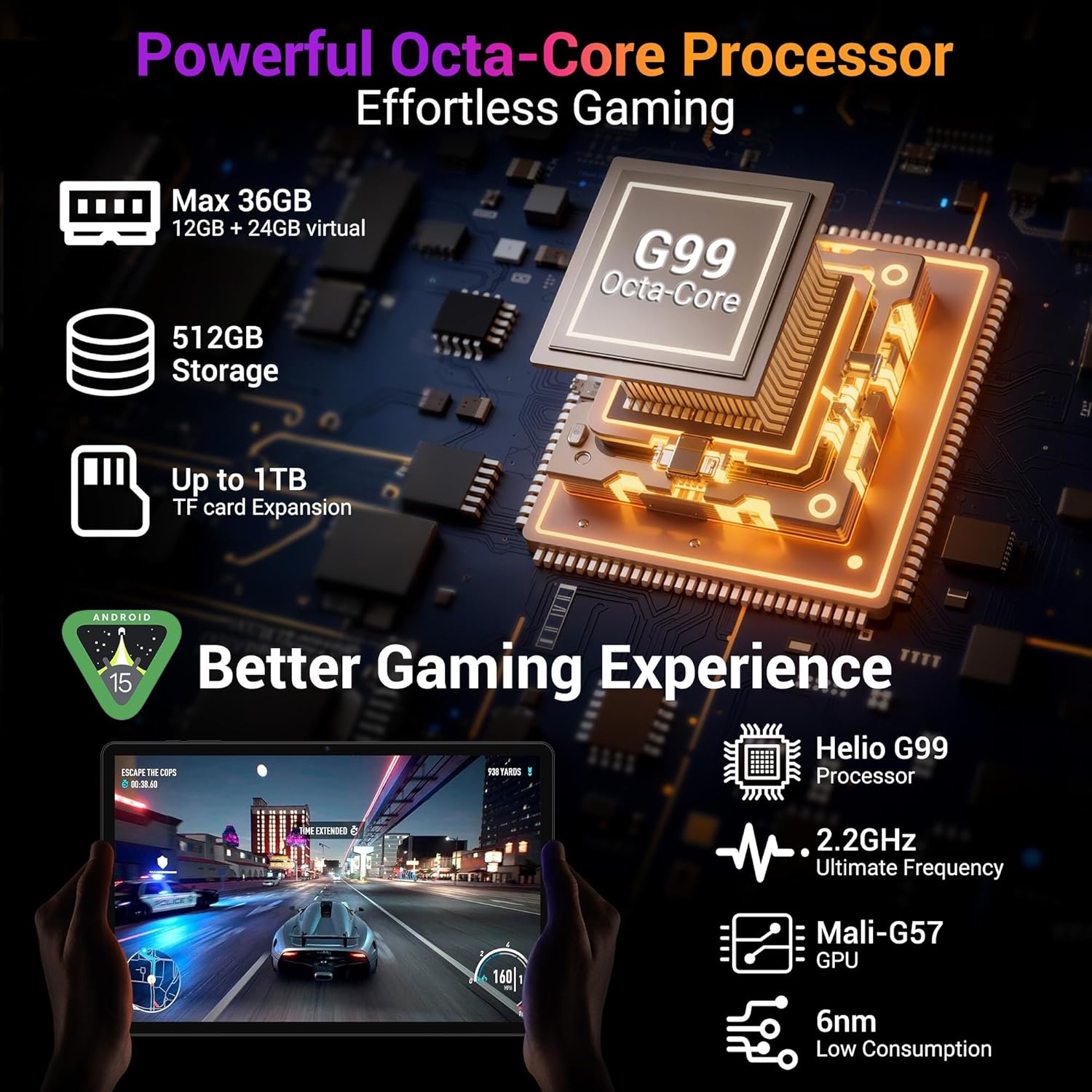 Thumbnail 3 de MAXLEGEN M31 Tablet 13 Zoll (3K 2944×1840) mit Helio G99, Android 15, 4G/5G WLAN Dual SIM inkl. Stift & Hülle