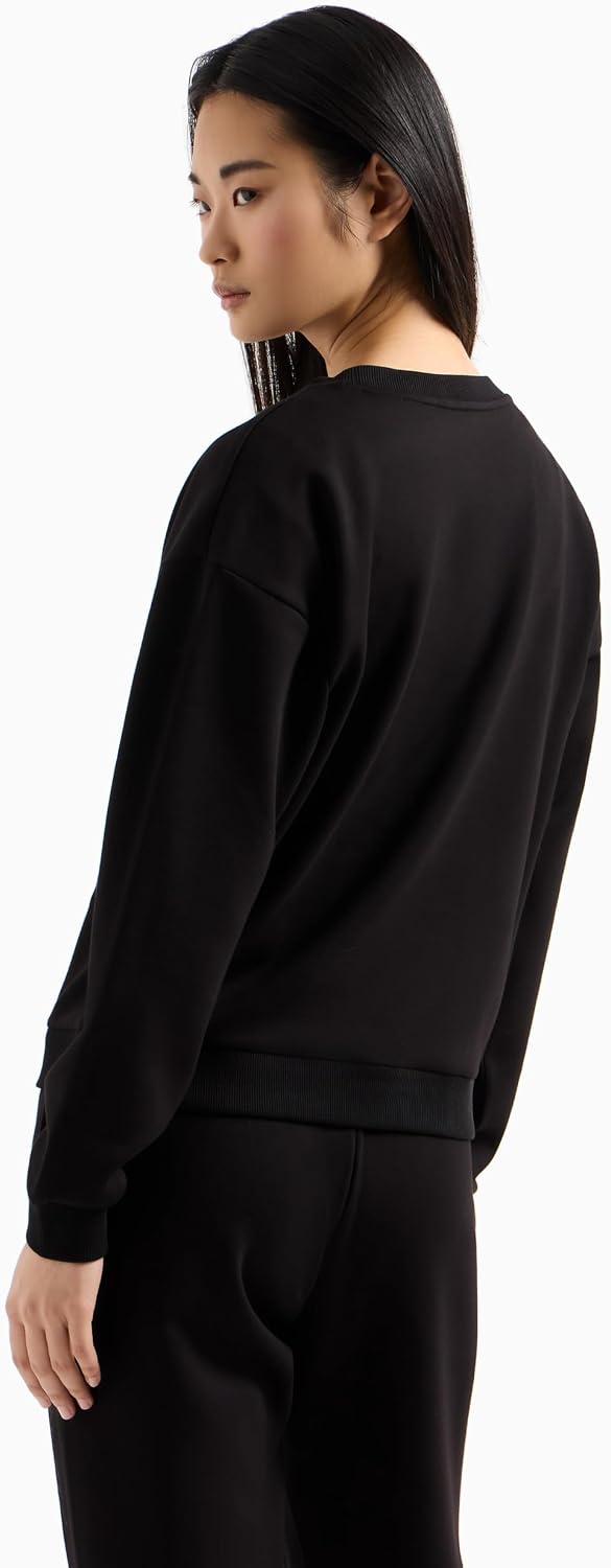 Detalle de Armani Exchange Essential, Embroidered Logo Signature – Sweat-shirt femme à col rond