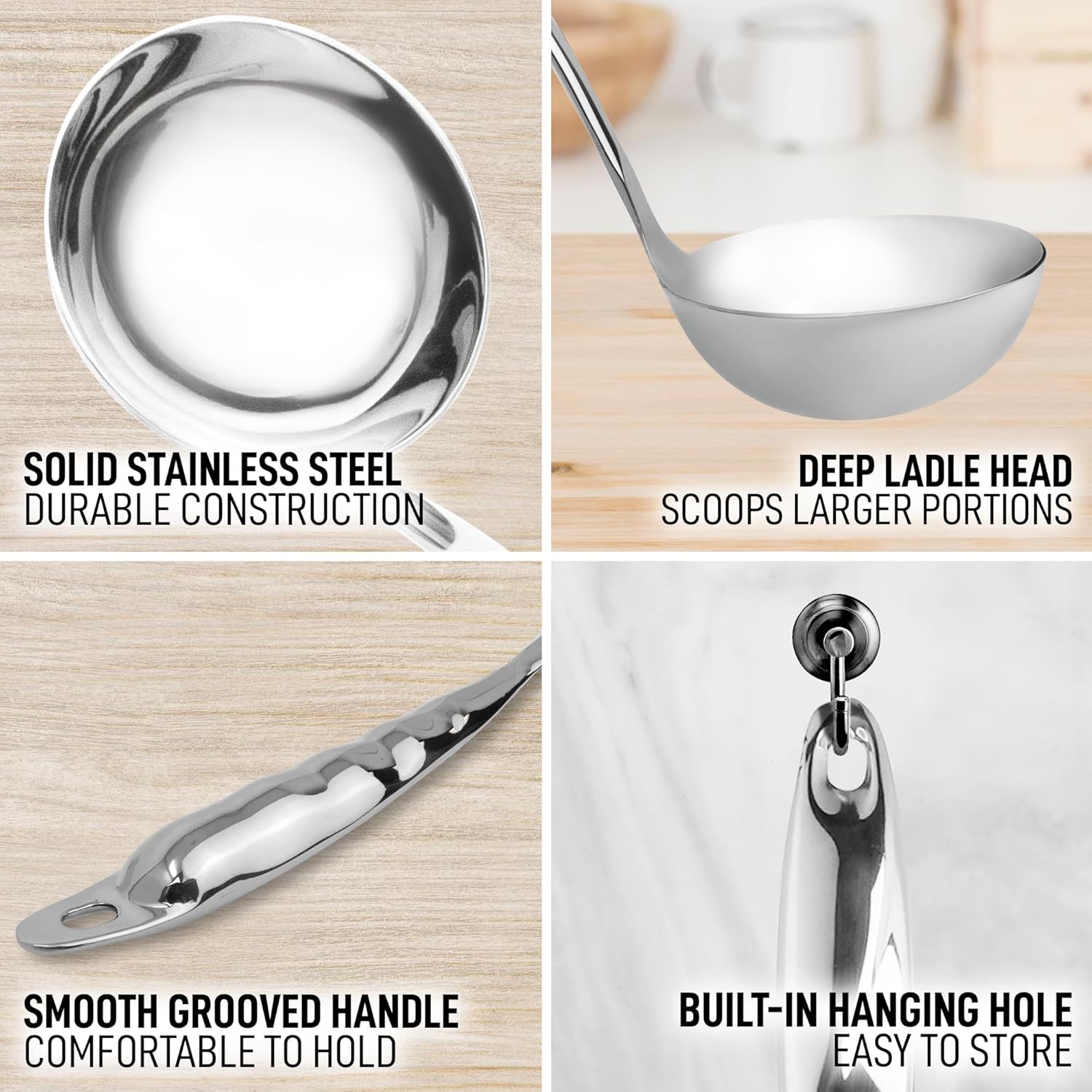 Thumbnail 6 de Zulay Kitchen 13" Stainless Steel Soup Ladle — Large, Durable, Ergonomic