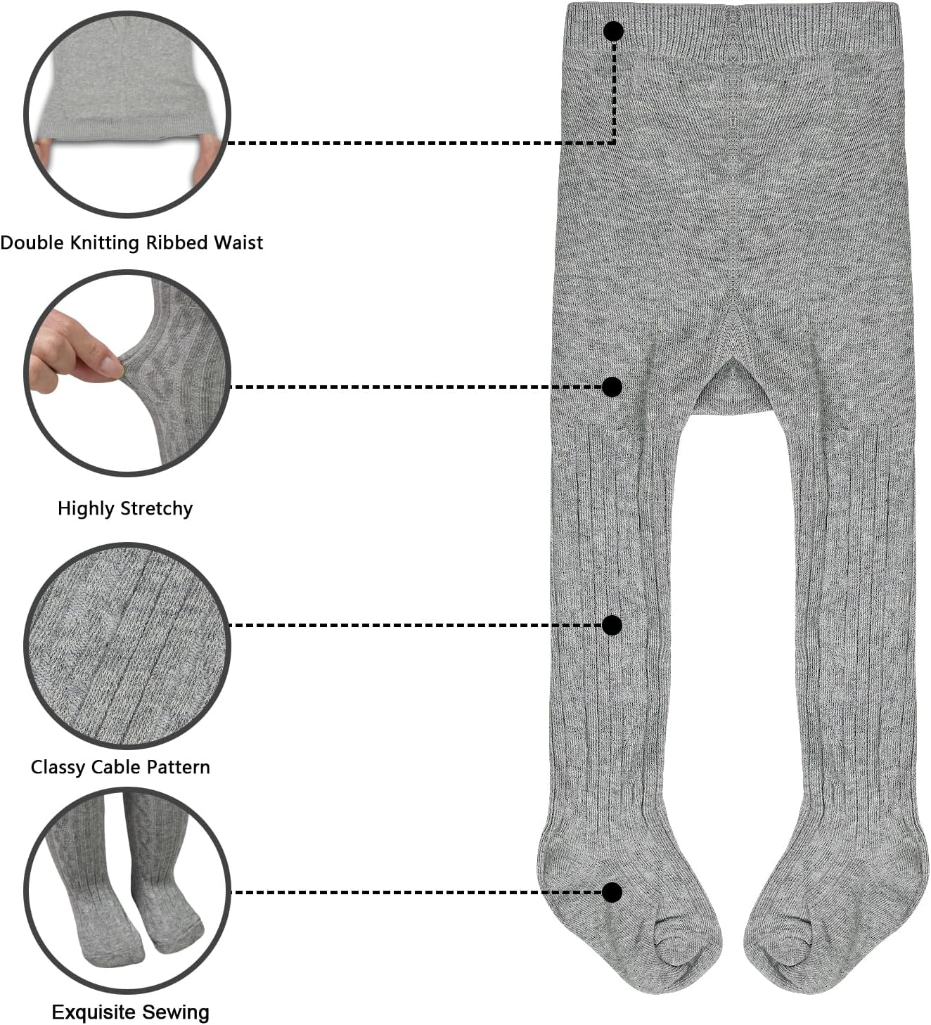 Thumbnail 2 de GENTABY Toddler Girls Cotton Tights 6 sizes