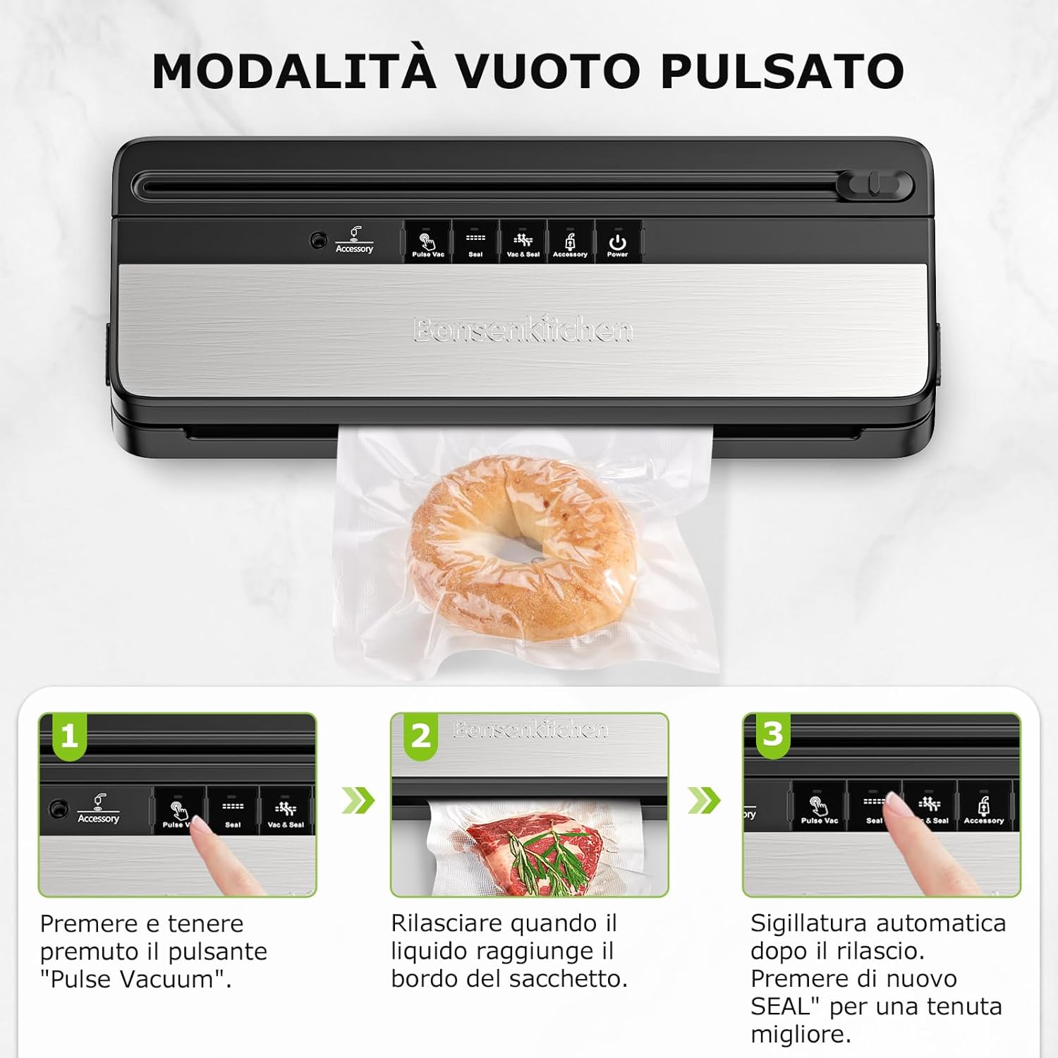 Thumbnail 3 de Bonsenkitchen VS3016 macchina sottovuoto