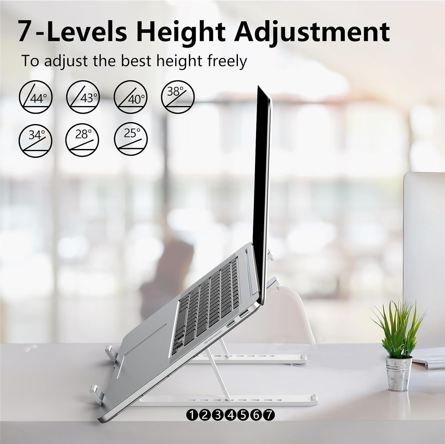Detalle de Tonmom Tonmom-laptop-stand Adjustable Laptop Riser, White, Ventilated Design
