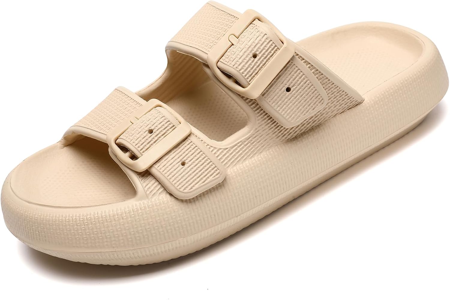 Detalle 2 de Waysoland Cozyslides Original Damen/Herren Wolkenschuhe mit verstellbaren Schnallen – Beige (EU 39/40)