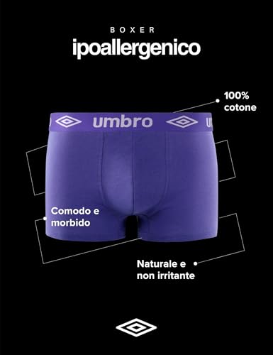 Thumbnail 1 de Umbro Mutande Boxer Uomo 100% Cotone, Set da 5 – Nero (L)