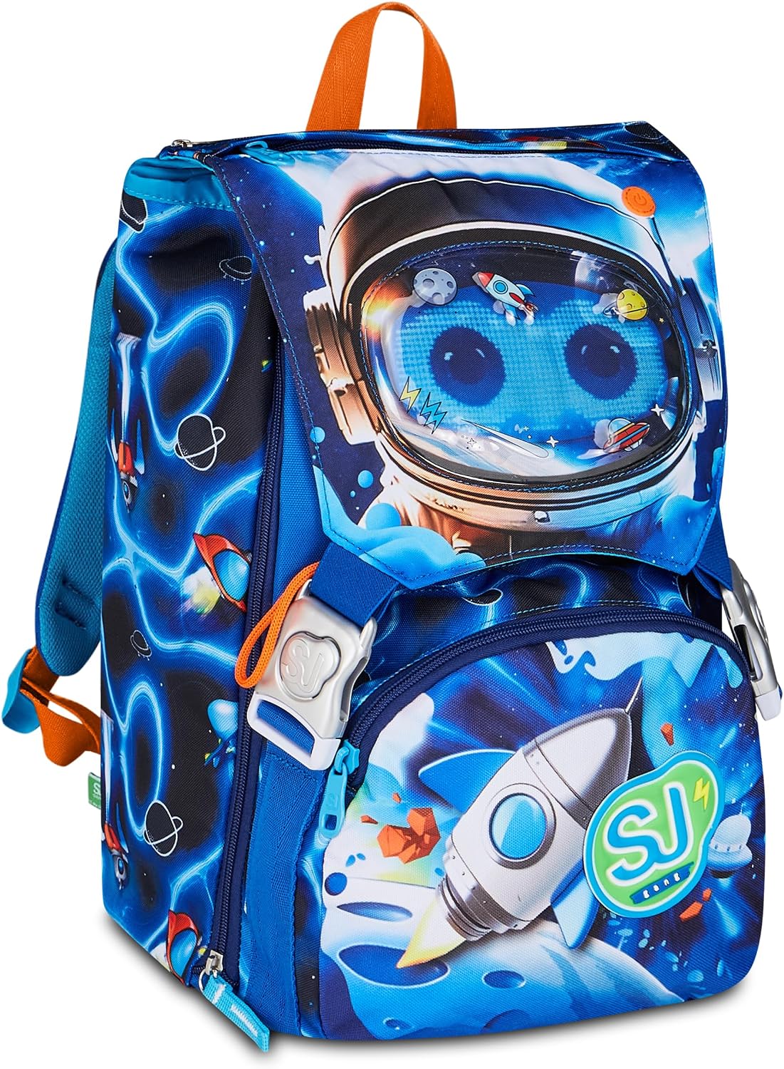 Thumbnail 2 de SJ GANG STYLE JAM GANG Zaino Scuola Estensibile Big SPACE LED BOY, Blu 24 L con Zip laterali e dispositivo luminoso