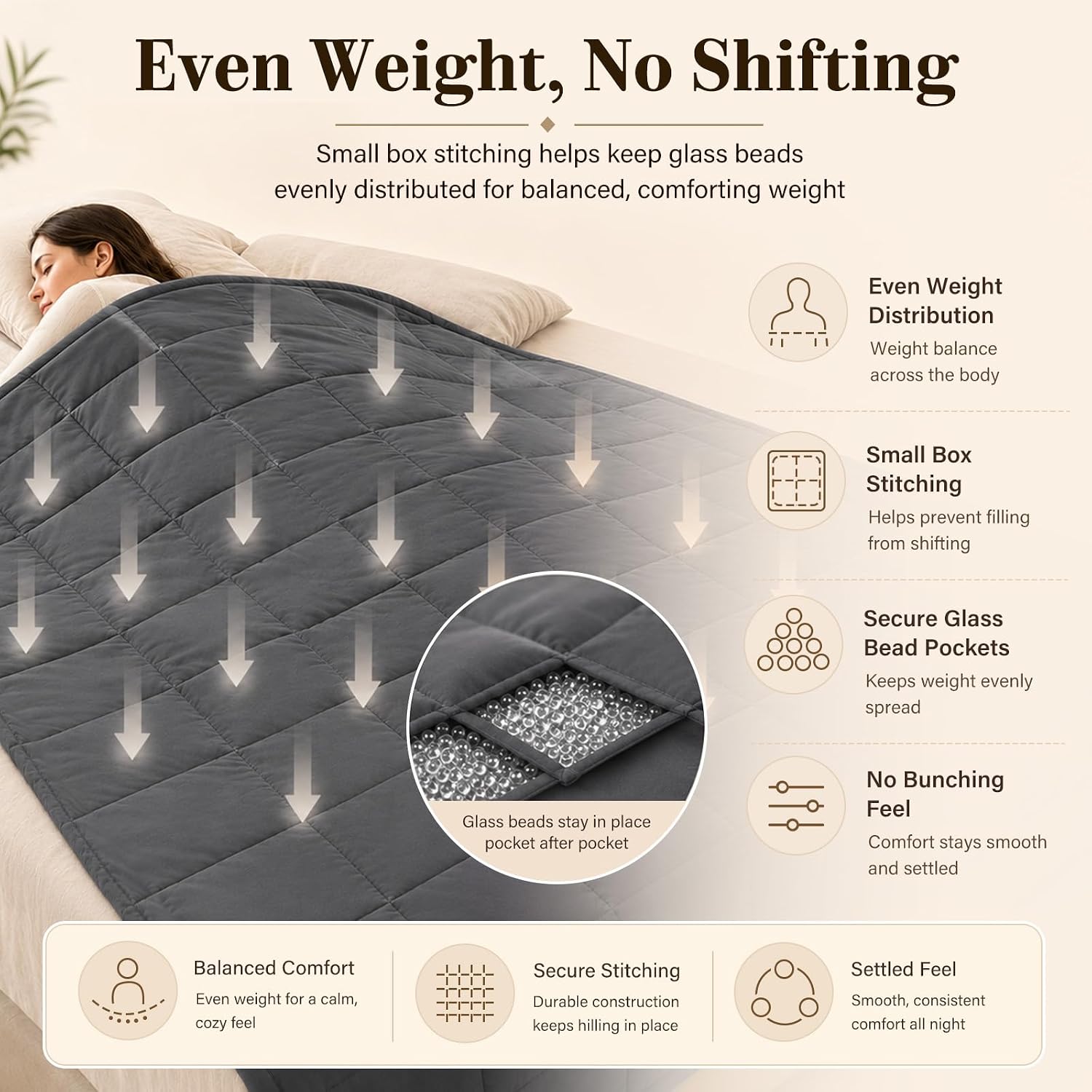 Thumbnail 4 de L'AGRATY Weighted Blanket 15lbs, 48"x72"
