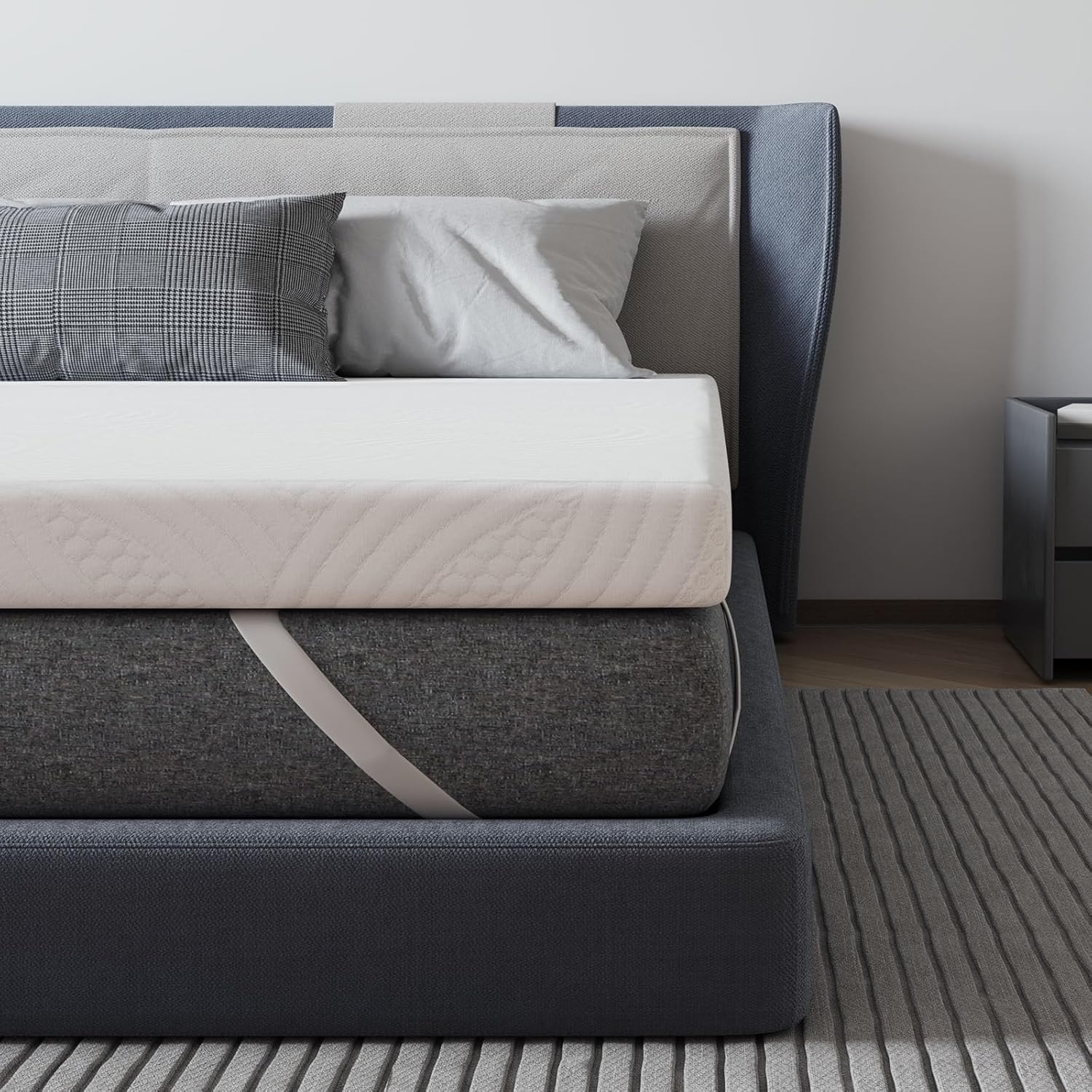 Detalle de Avenco Topper Materasso 140x190 7.5 cm — Sovramaterasso in Schiuma Comfort e Coprimaterasso Lavabile