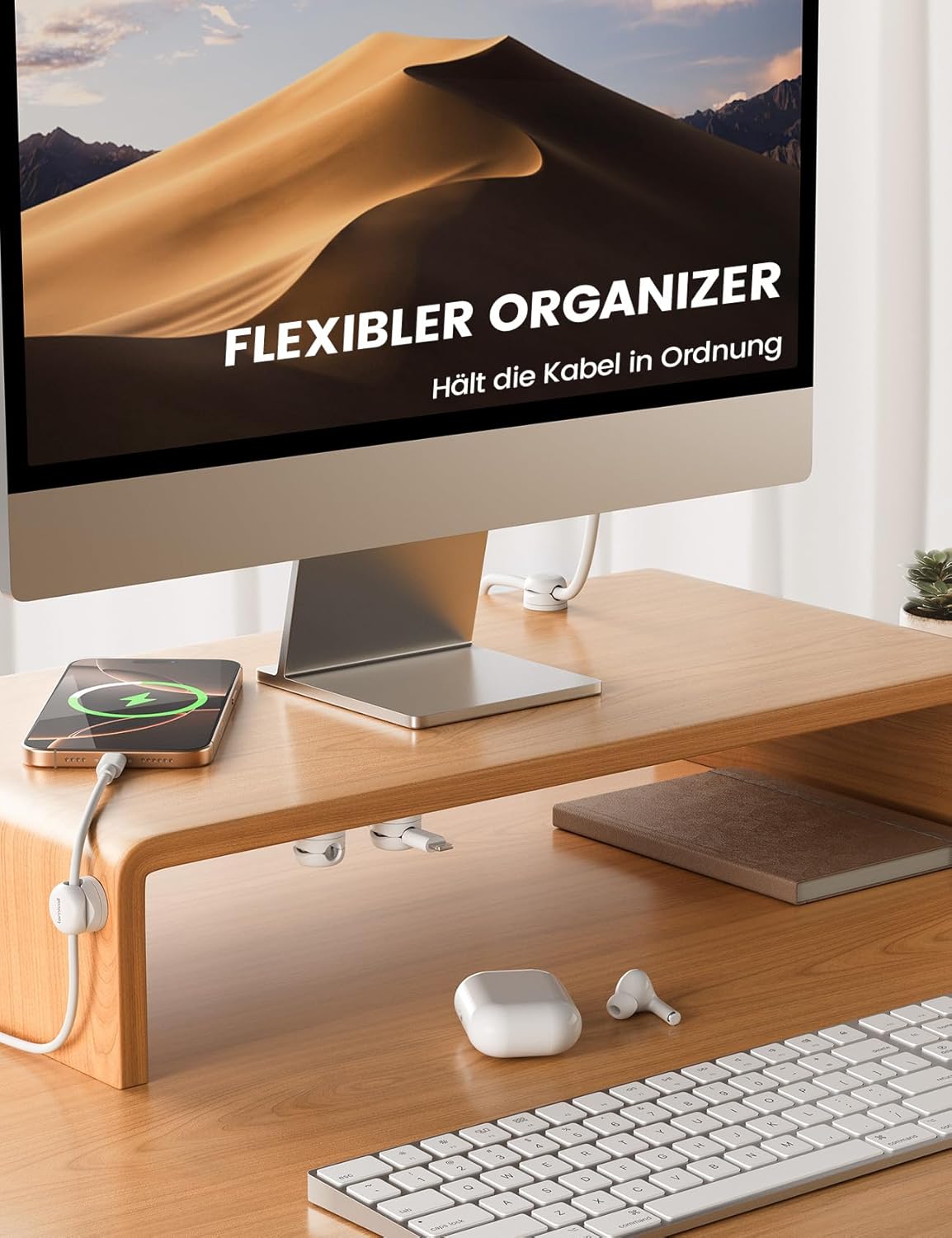 Detalle de Lamicall Kabelhalter Selbstklebend 6 Stück 🔌