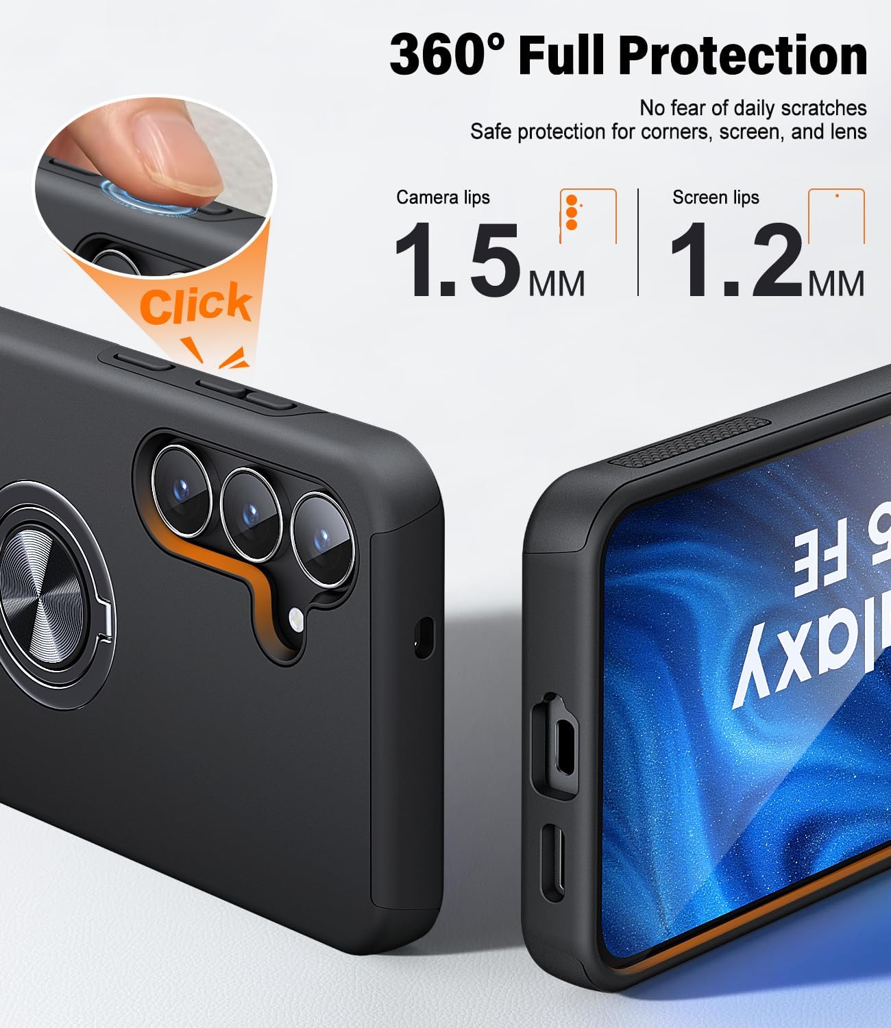 Detalle 2 de AOUIA S25 FE case with 2-pack screen
