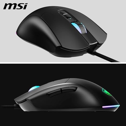 Detalle de MSI Forge GM320: Ratón gaming óptico simétrico, 12.800 DPI y 7 botones programables
