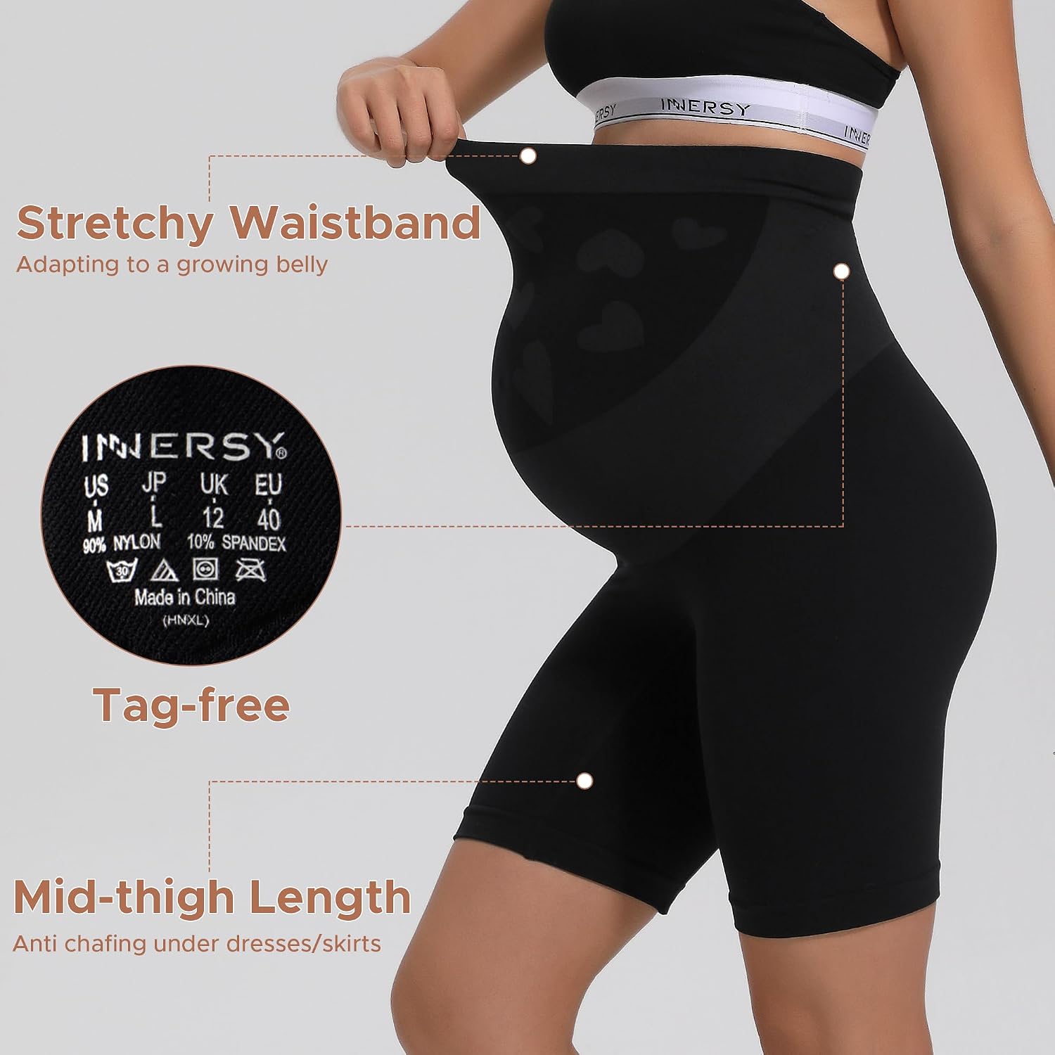 Detalle 1 de INNERSY maternity shorts over bump