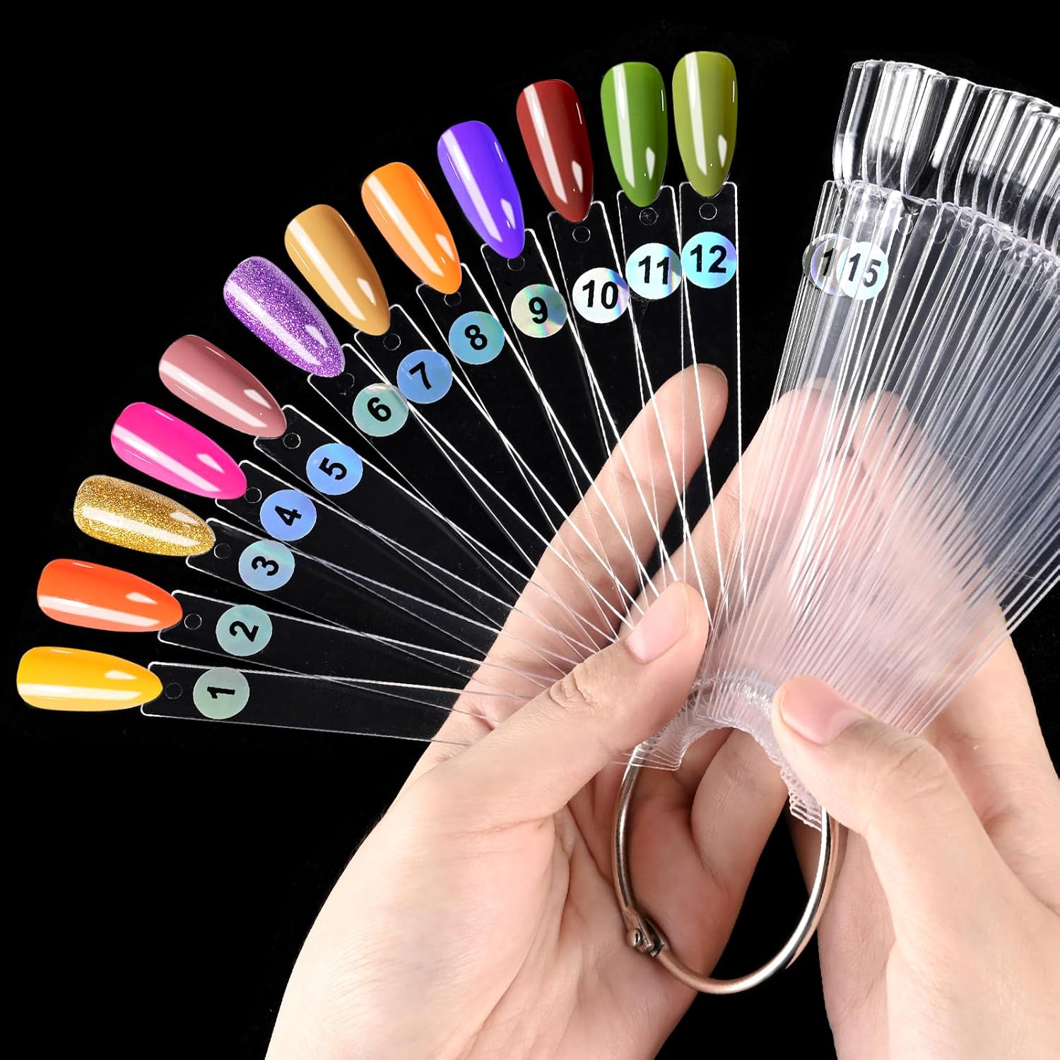 Thumbnail 6 de Set de 150 nuanciers d’ongles (vernis semi-permanent) avec numéros 1 à 180 et autocollants