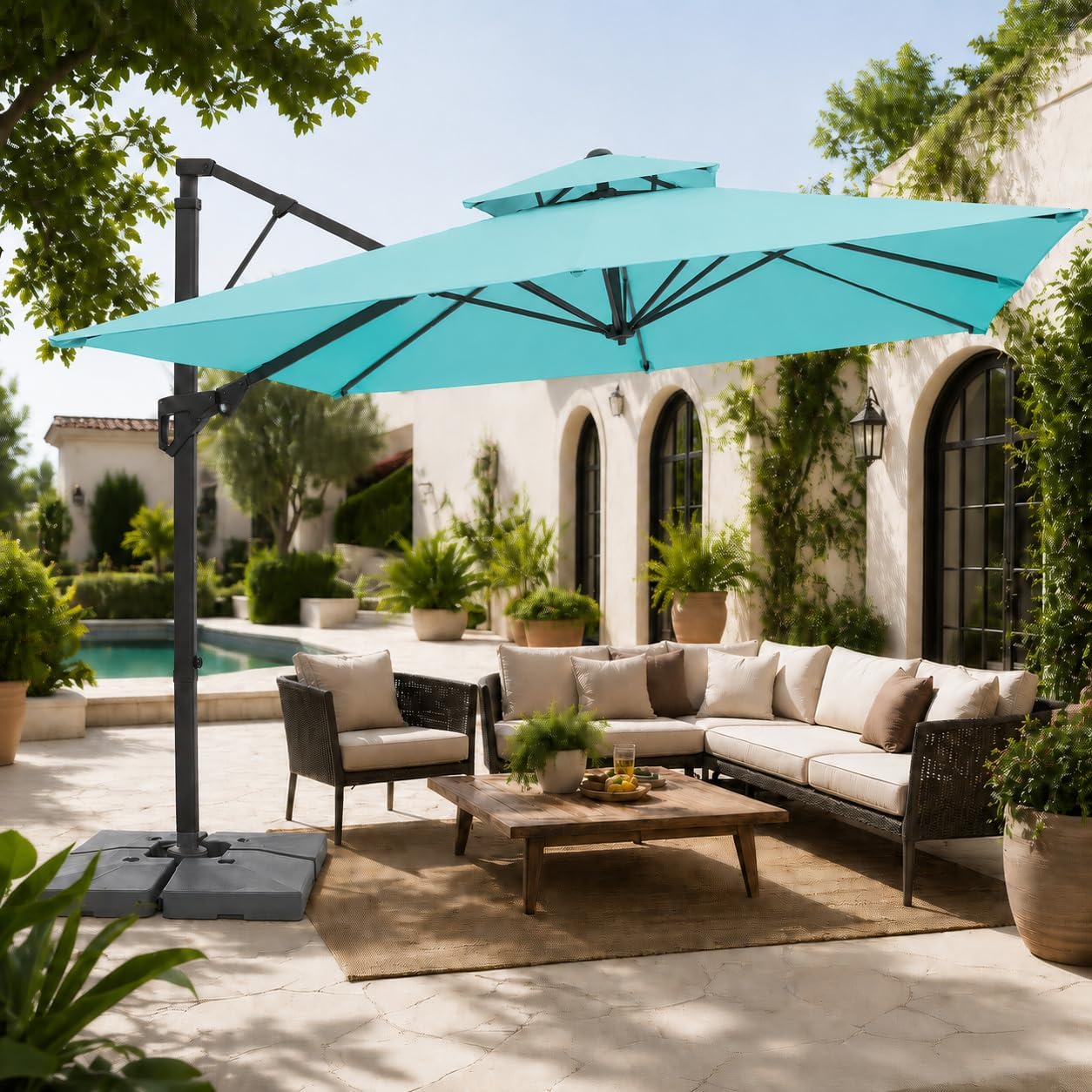 Detalle 2 de JEAREY Cantilever Patio Umbrella 9x9 ft