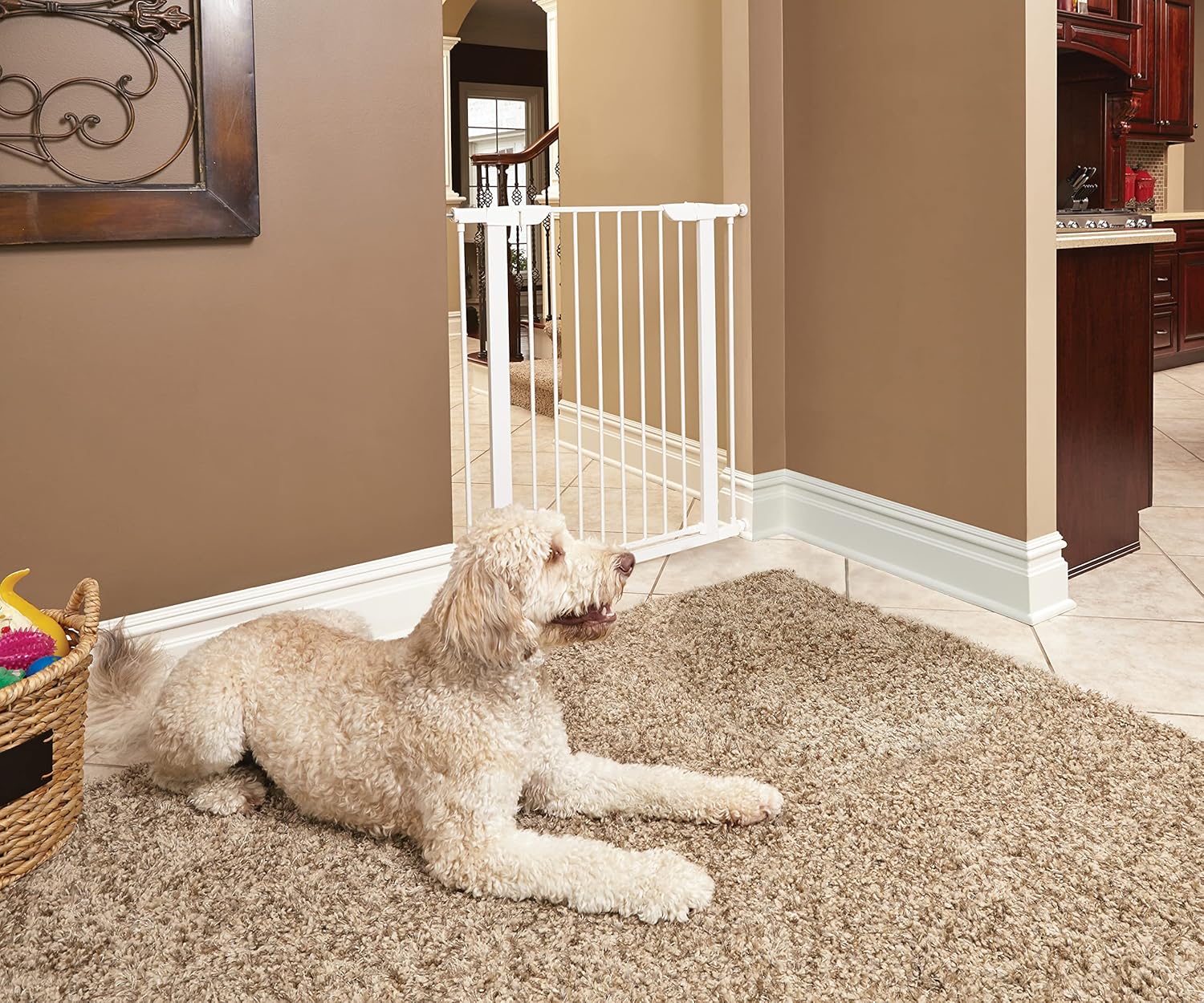 Detalle de MidWest Homes for Pets Cancello per animali domestici: alta resistenza, installazione a pressione e apertura walk-through