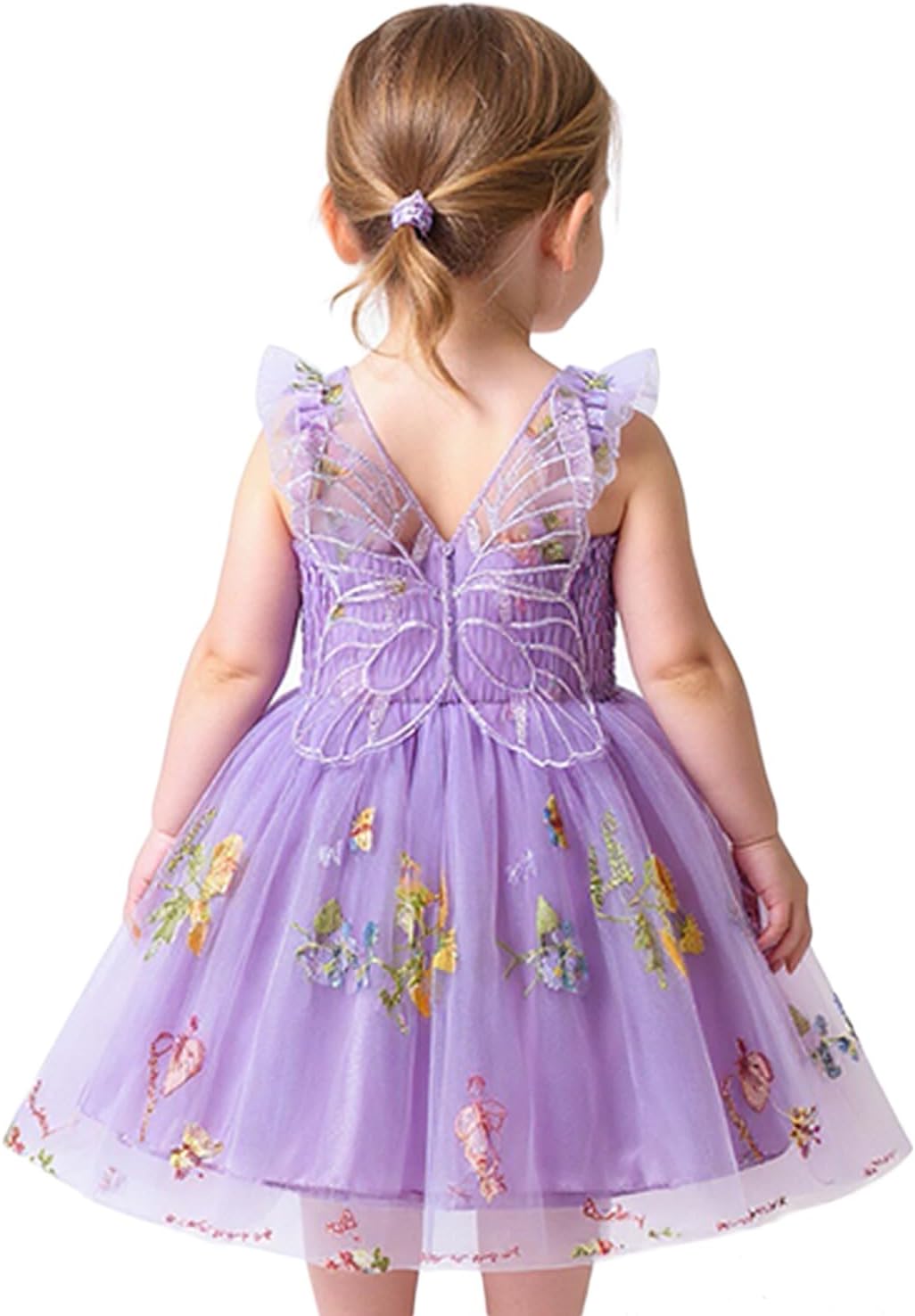 Detalle de NNJXD Baby Girl Rainbow Tulle Dress: Fairy Butterfly Themed Party Wear for Toddlers
