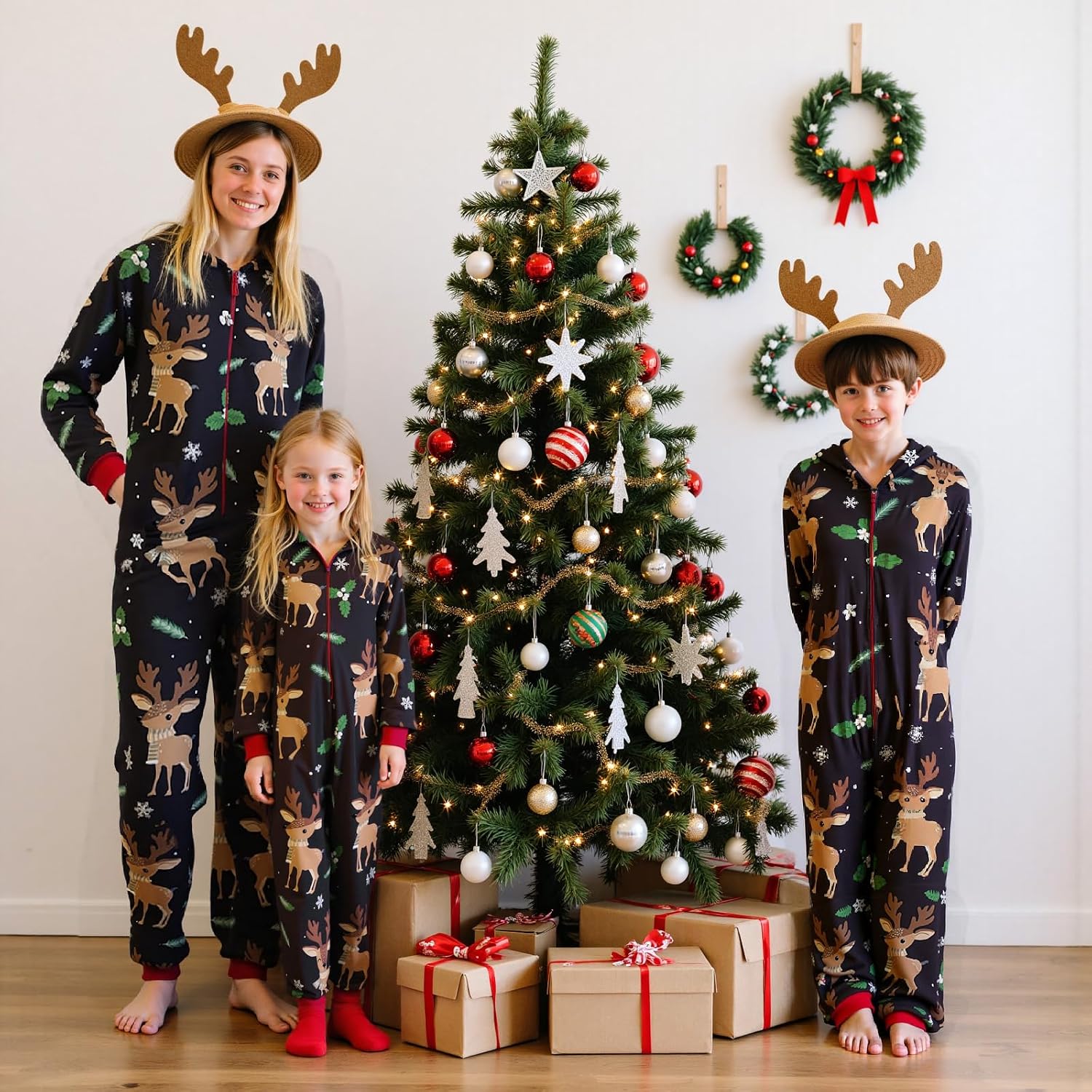 Detalle de Neufigr Family Christmas Pajamas, Lightweight Zip-Front Onesie