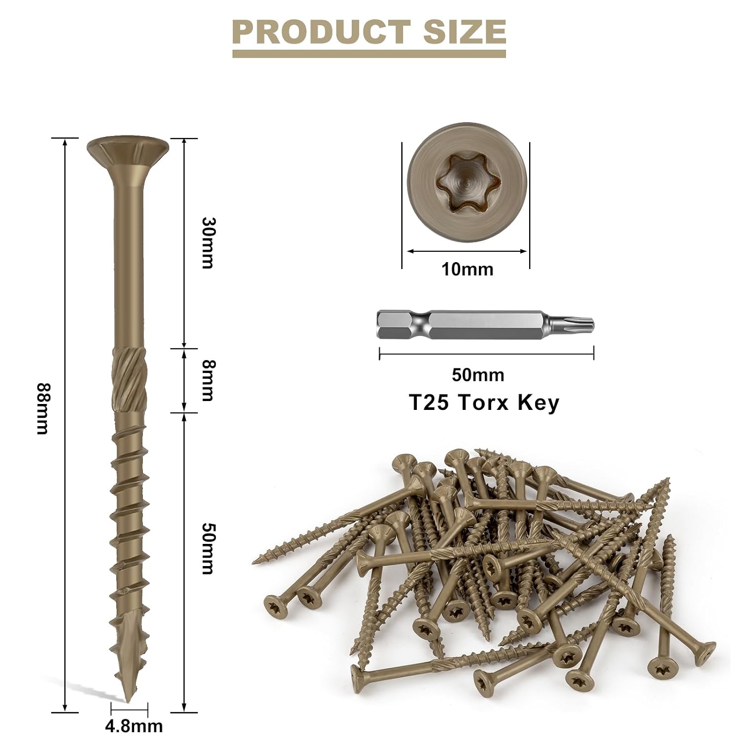 Thumbnail 2 de FandWay Holzschrauben 4,8 x 88 mm Torx 45 Stk