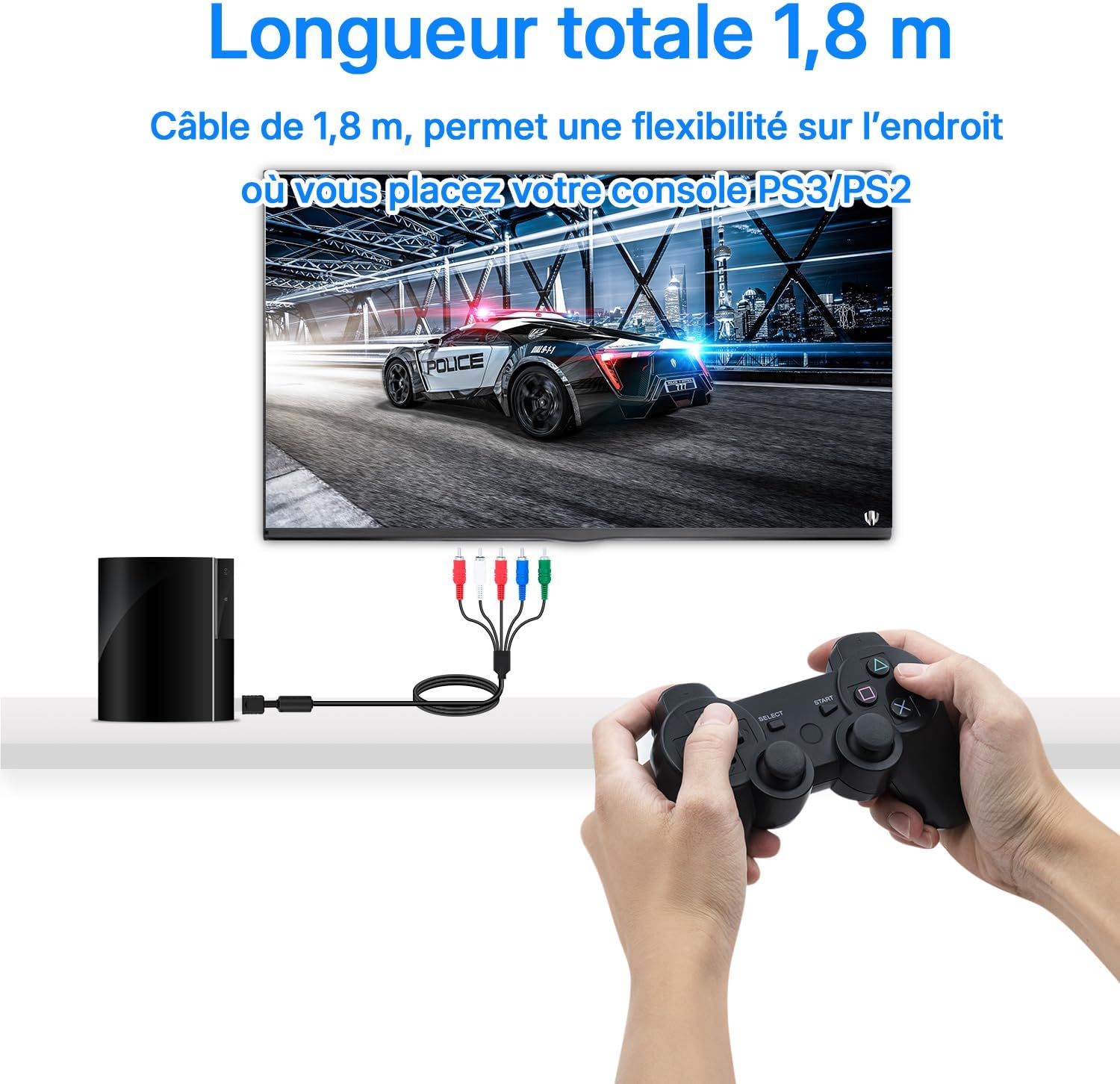 Thumbnail 5 de Mcbazel Câble AV composant 1,8 m PS2/PS3