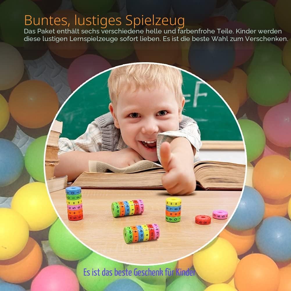 Detalle de OOCOME Magnetisches Lernspielzeug – Mathe-Spiele für Kinder (6 bunte Zahlenblöcke, 60 mm × 30 mm) – Förderung von Rechenfähigkeiten ab 3 Jahre