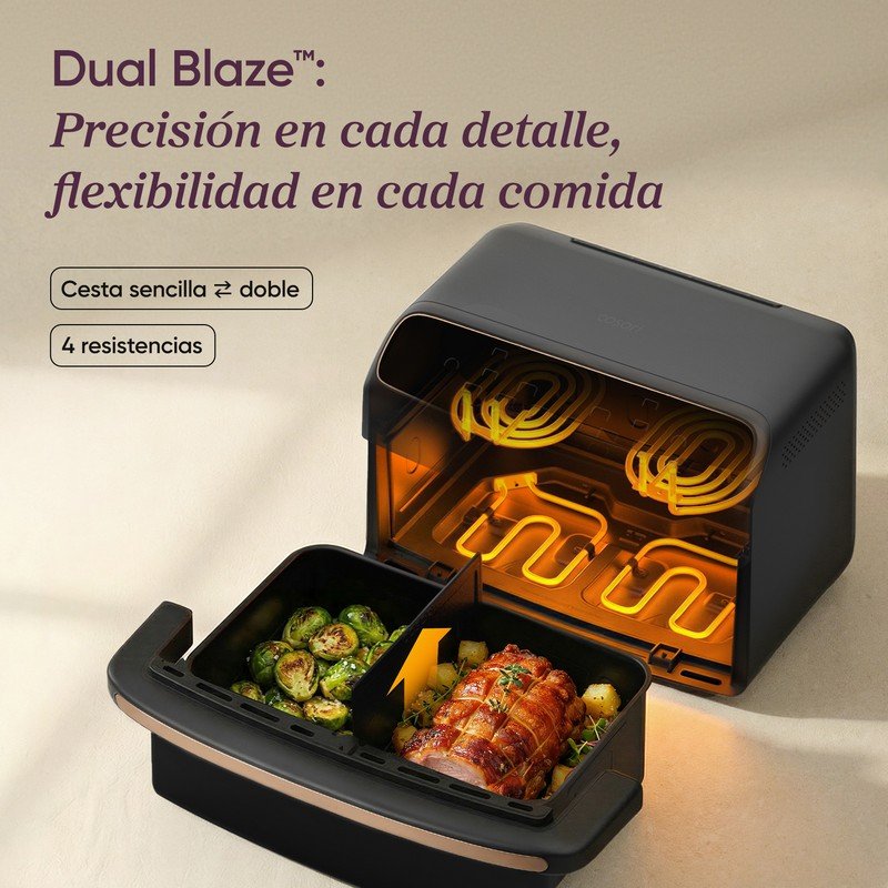 Detalle de Cosori Dual Blaze Twinfry Compact Chef Edition 8.6L 2700W: Freidora de Aire con Cesta Divisible