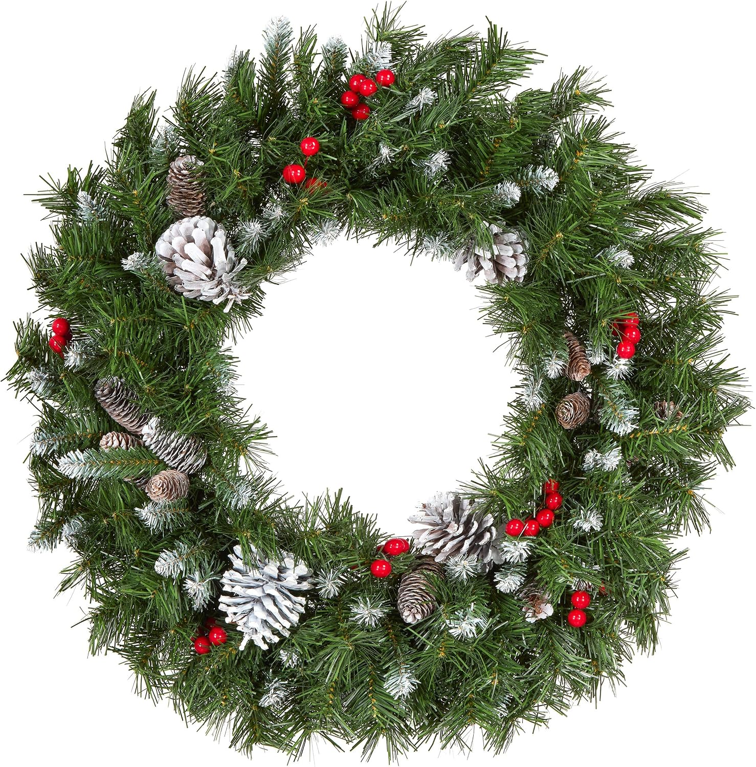 Detalle de National Tree Company 24 in Frosted Berry Wreath 🎄