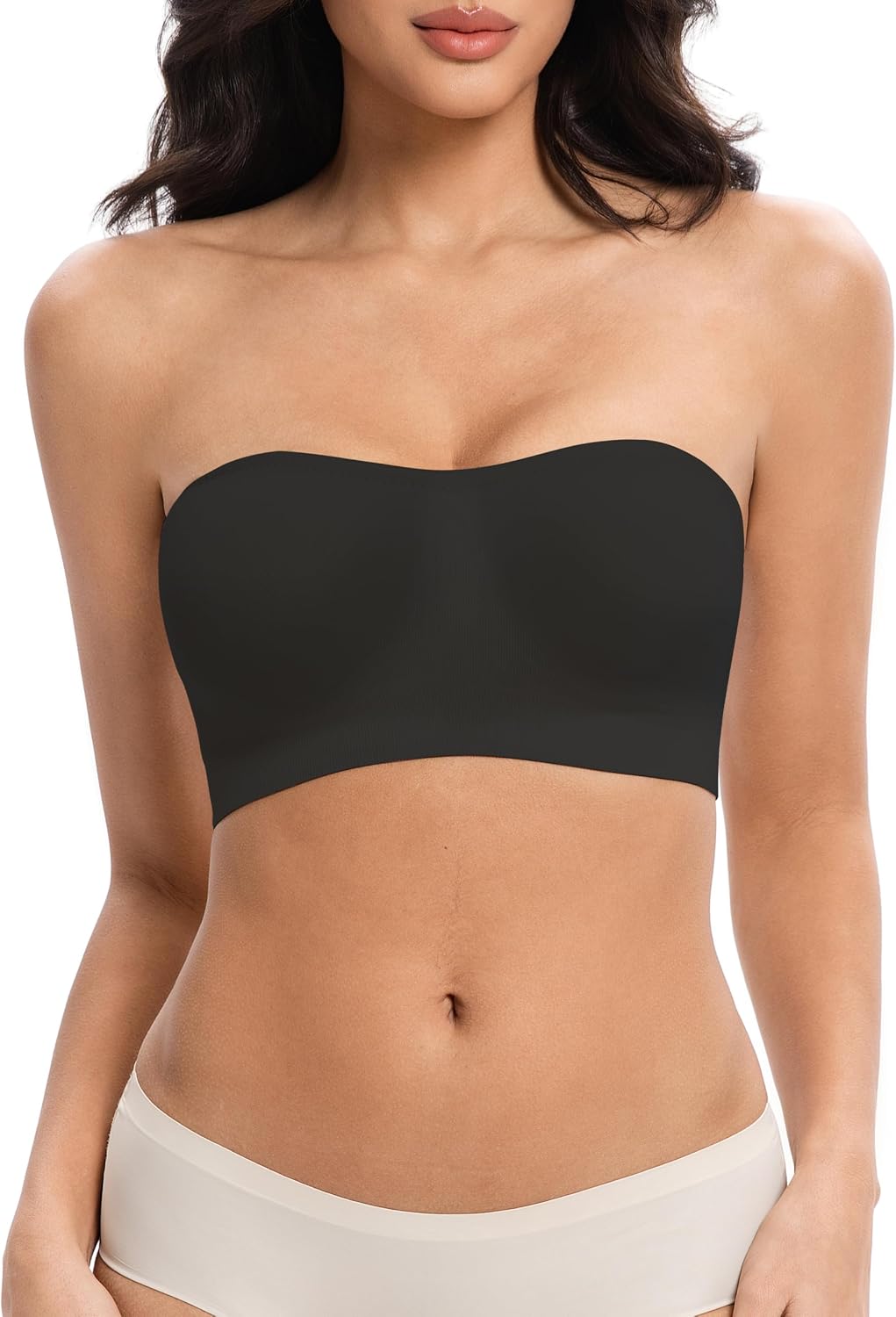 Detalle de ANGOOL BH ohne Träger Damen – Trägerloser Push Up mit Anti-Rutsch Silikon, bandeau ohne Bügel