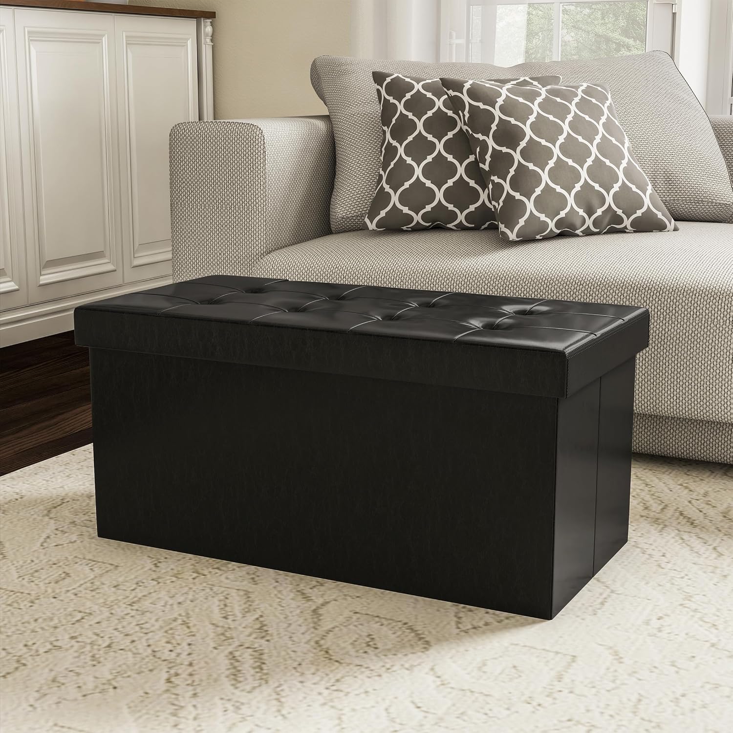 Detalle de Home-Complete Storage Ottoman 30-Inch