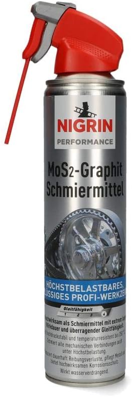 NIGRIN MoS2-HyBrid lubrificante con grafite (MoS2) a lunga durata, 400 ml