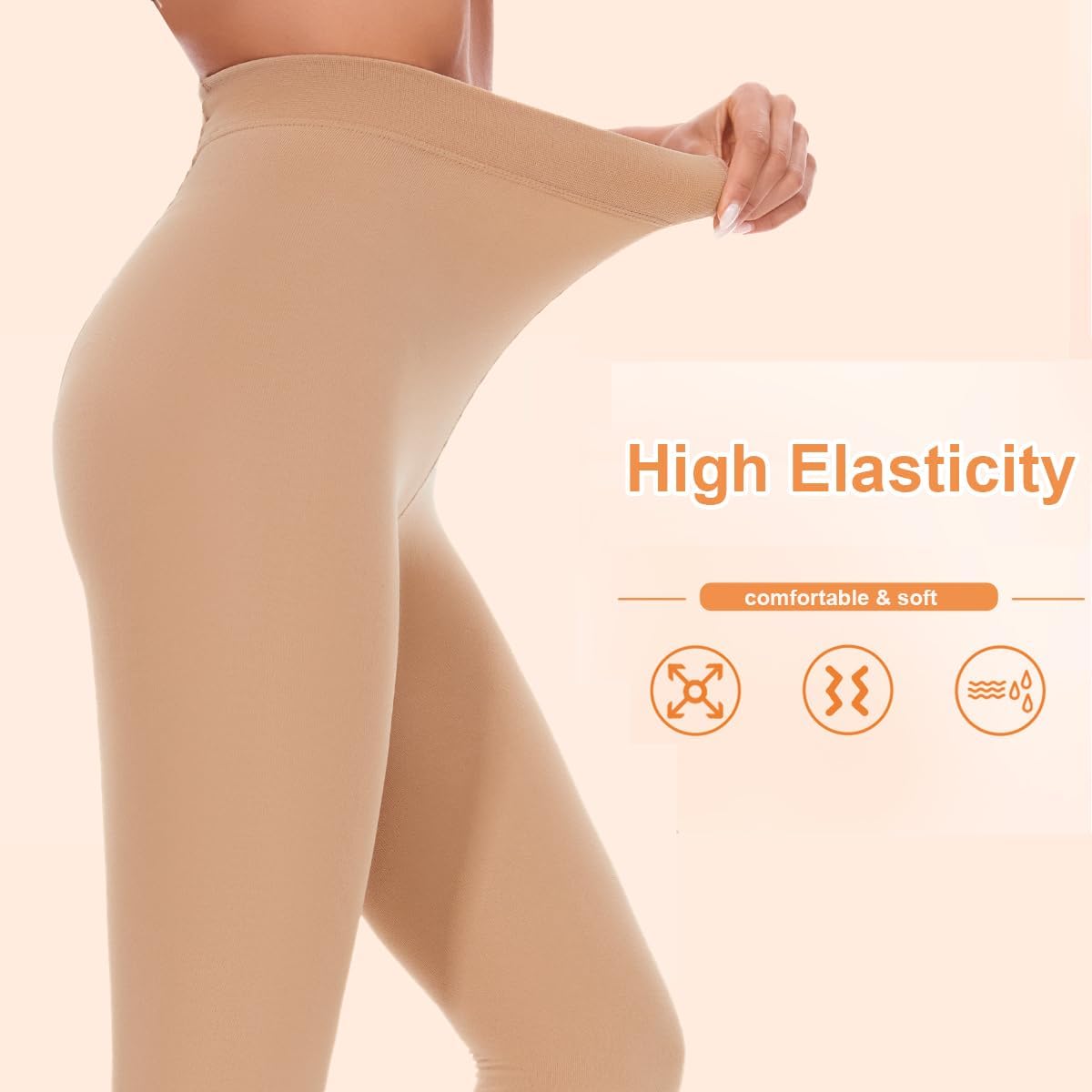 Detalle de DUCMODA winterthermopanty met fleecevoering en hoge tailleband