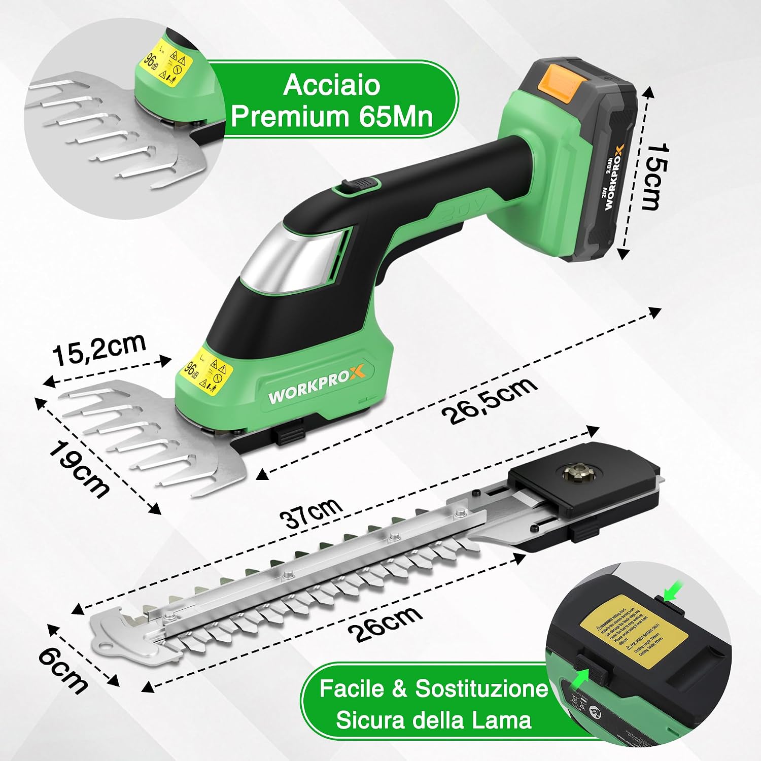 Detalle 2 de WORKPROX Tagliasiepi 20V
