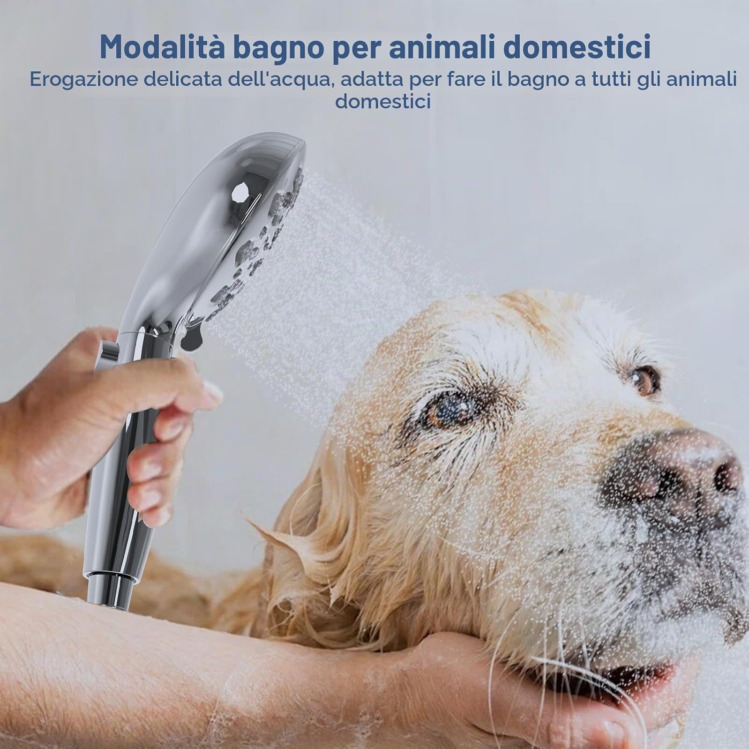 Thumbnail 6 de Soffione Doccia con 2 Filtri + Doccino SURFOU, tubo 1,5 m, 10 modalità spray e doccetta alta pressione