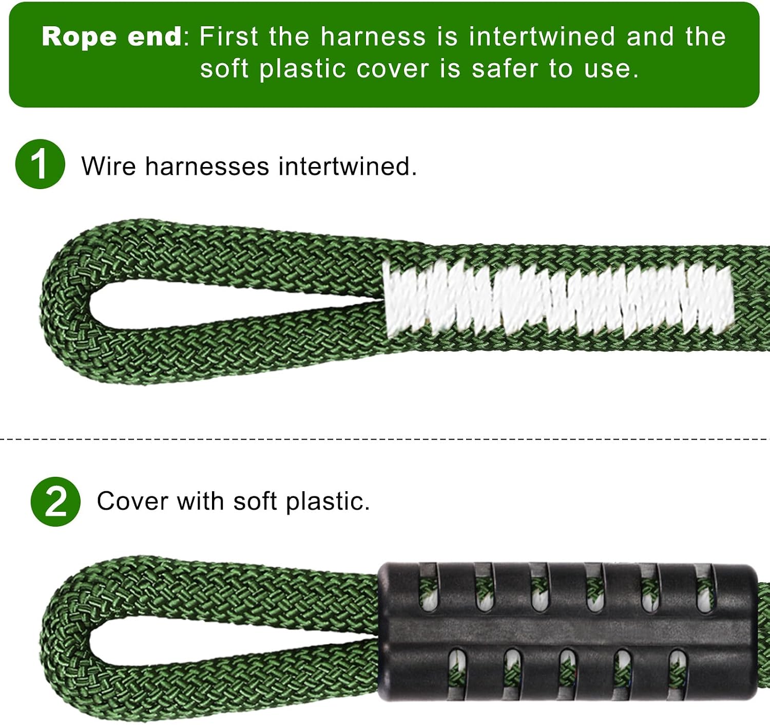 Thumbnail 6 de SELEWARE Schaukel Befestigung Seil – Verstellbares Seil mit Karabiner, 183 cm, Tragfähigkeit 453 kg
