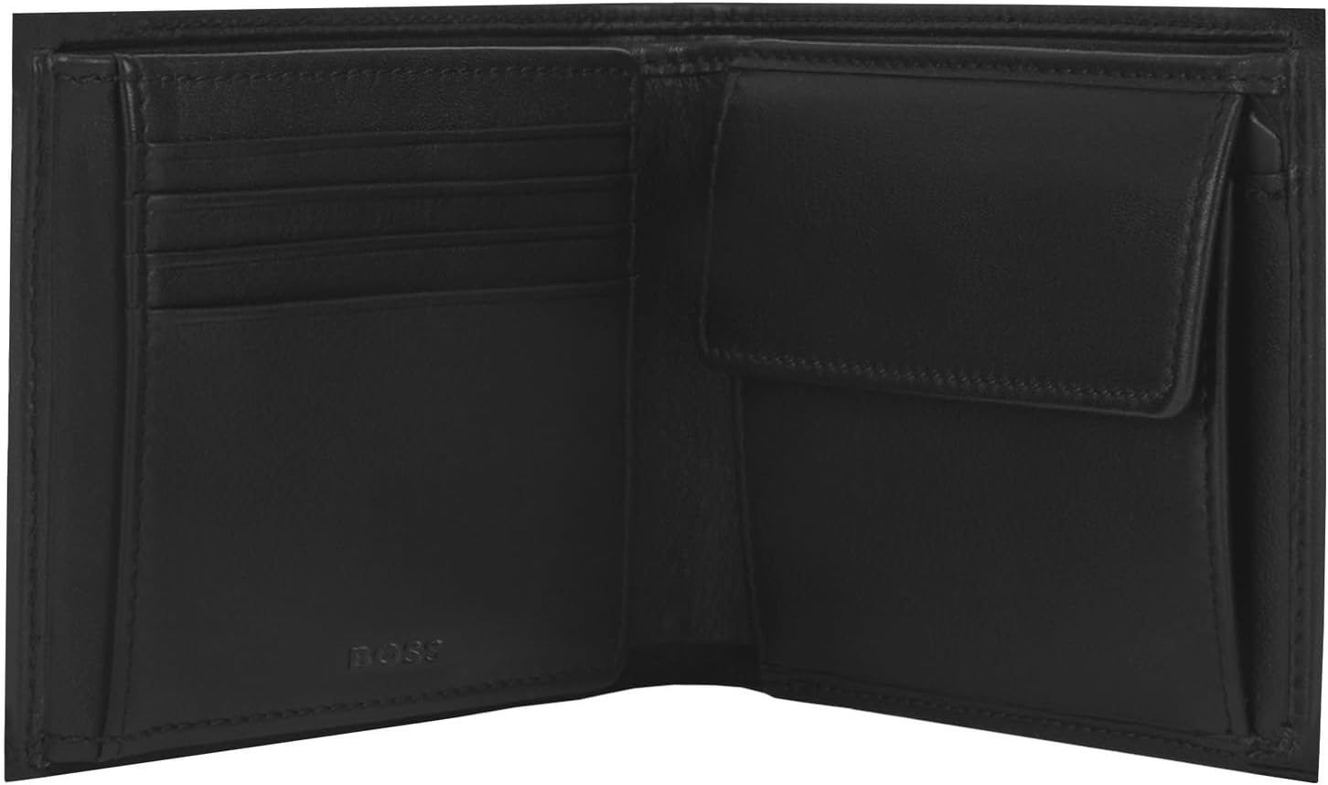 Detalle de BOSS Randy Trifold Black – Portefeuille tri-fold élégant et pratique
