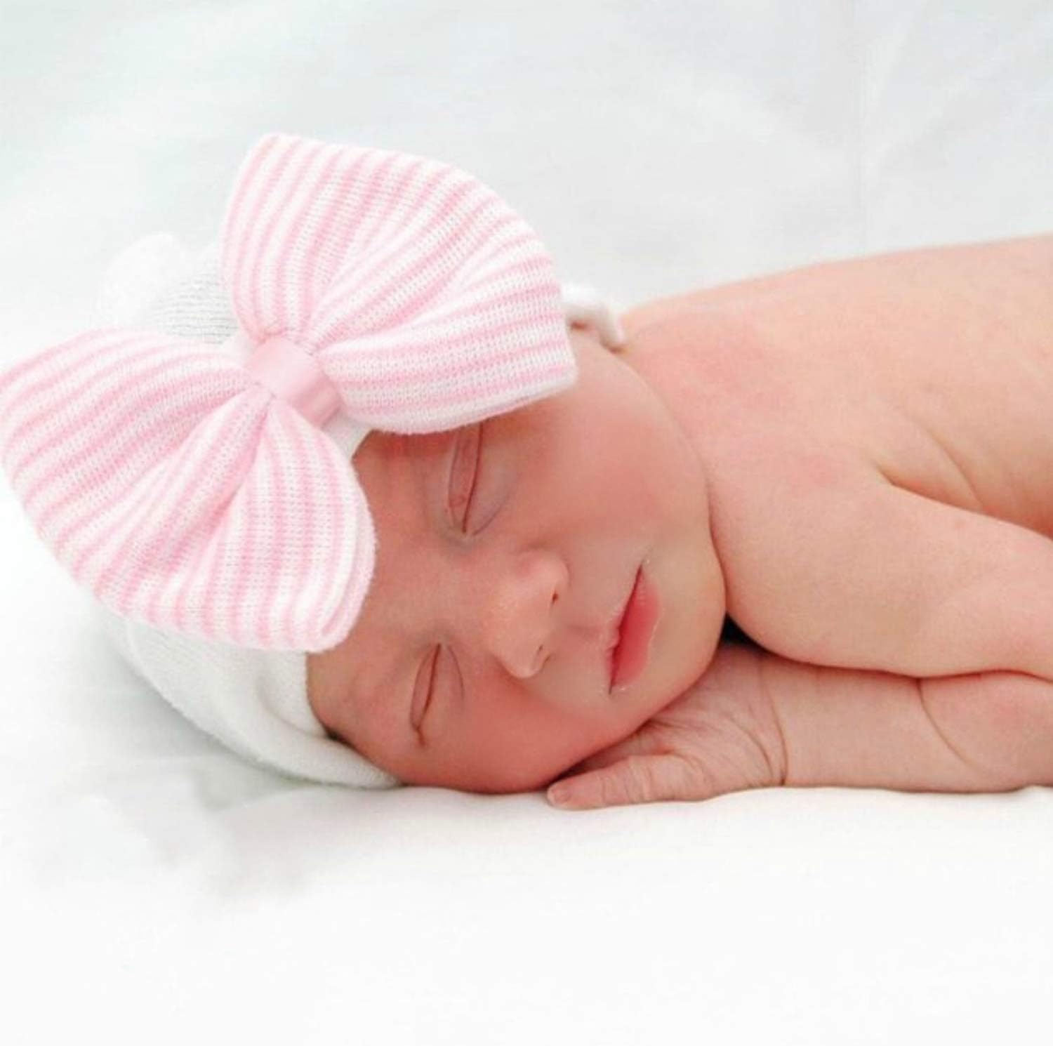 Thumbnail 6 de DRESHOW Newborn Hat and Mittens set (5 hats, 3 pairs mittens) for 0–3 months