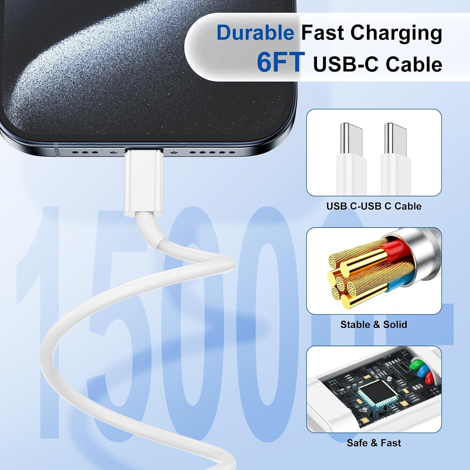 Thumbnail 4 de iPhone 17 16 Fast Charger with 2m Cable and iPad Fast Charger – UK Compatibility