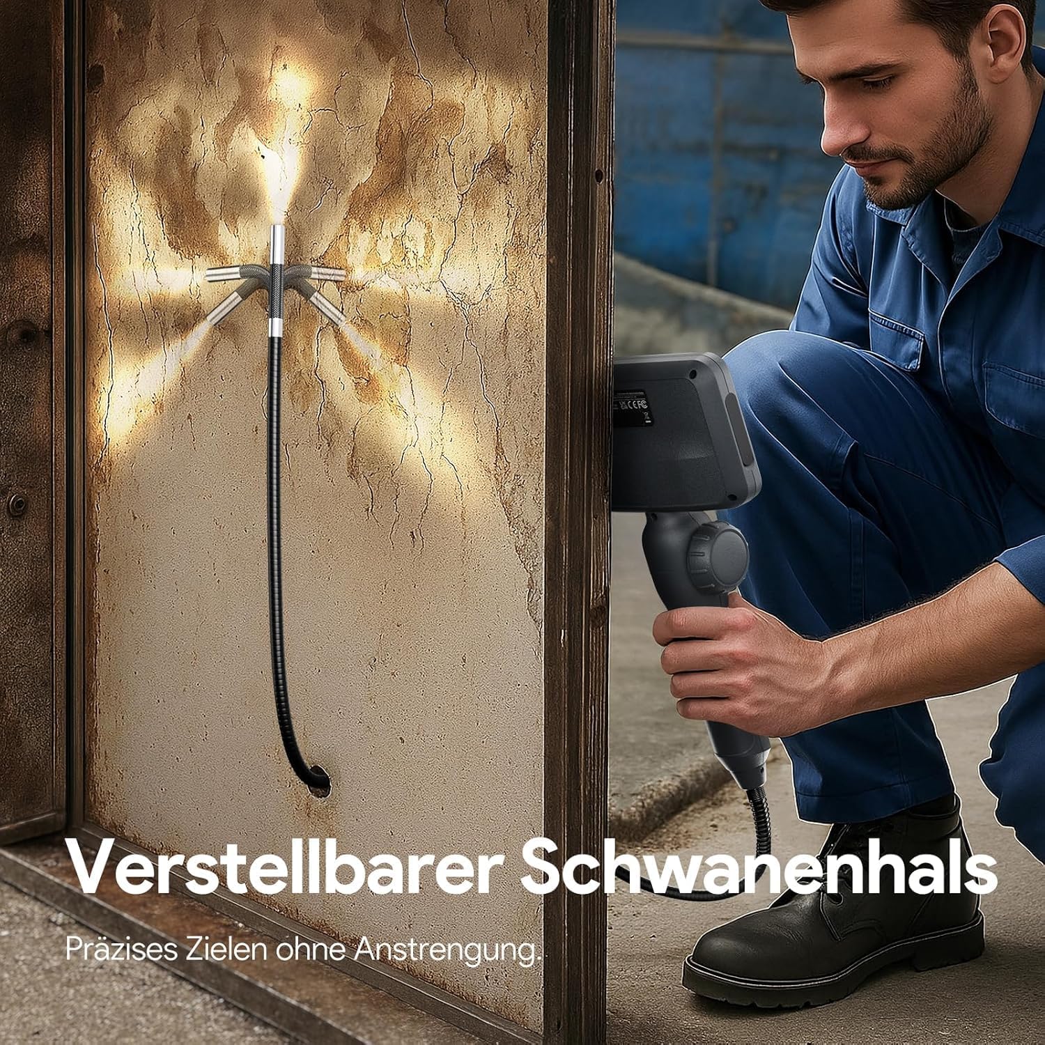 Thumbnail 3 de DEPSTECH 6,2mm drehbare Endoskopkamera mit Licht und 4,5" IPS-Display (DS660) – 1080P Inspektionskamera für enge Stellen
