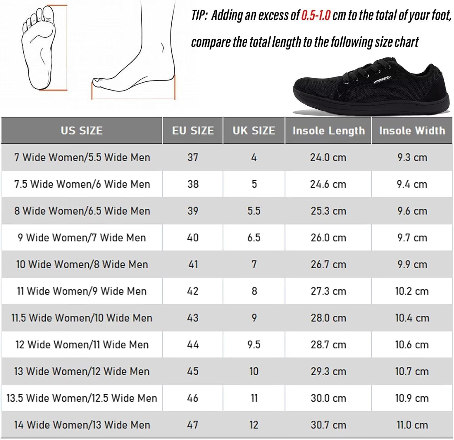 Thumbnail 5 de HOBIBEAR Barefoot Minimalist Shoes Wide Toe Box