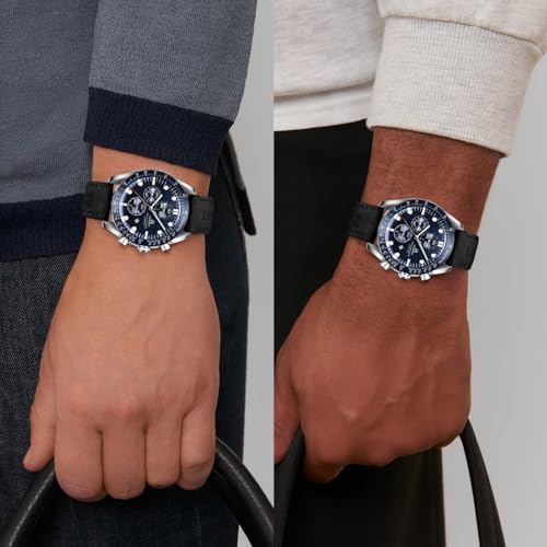 Detalle de LN LENQIN Orologio Uomo Analogico al Quarzo con Cinturino in Pelle