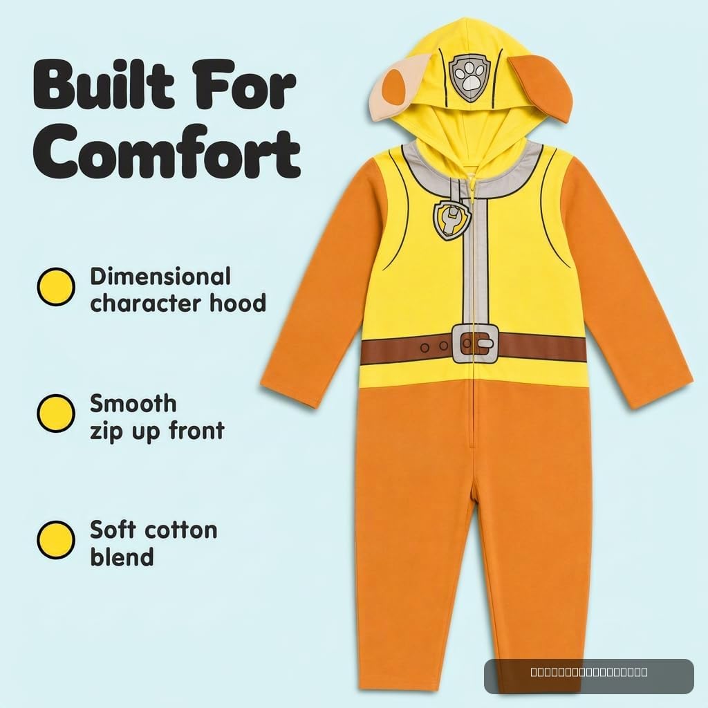 Thumbnail 5 de Paw Patrol Rubble Zip-Up Cosplay Coverall, Infant to Big Kid