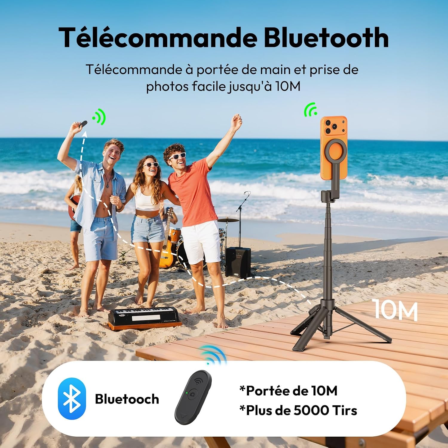 Thumbnail 6 de ULANZI SK26 trépied magnétique pour selfie (113 cm) avec télécommande Bluetooth