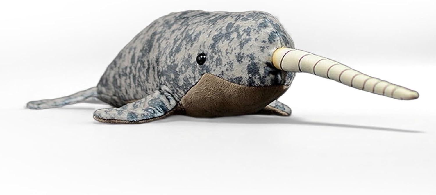 Detalle de PuffPurrs Lifelike Narwhal Plush Toy, 15‑inch