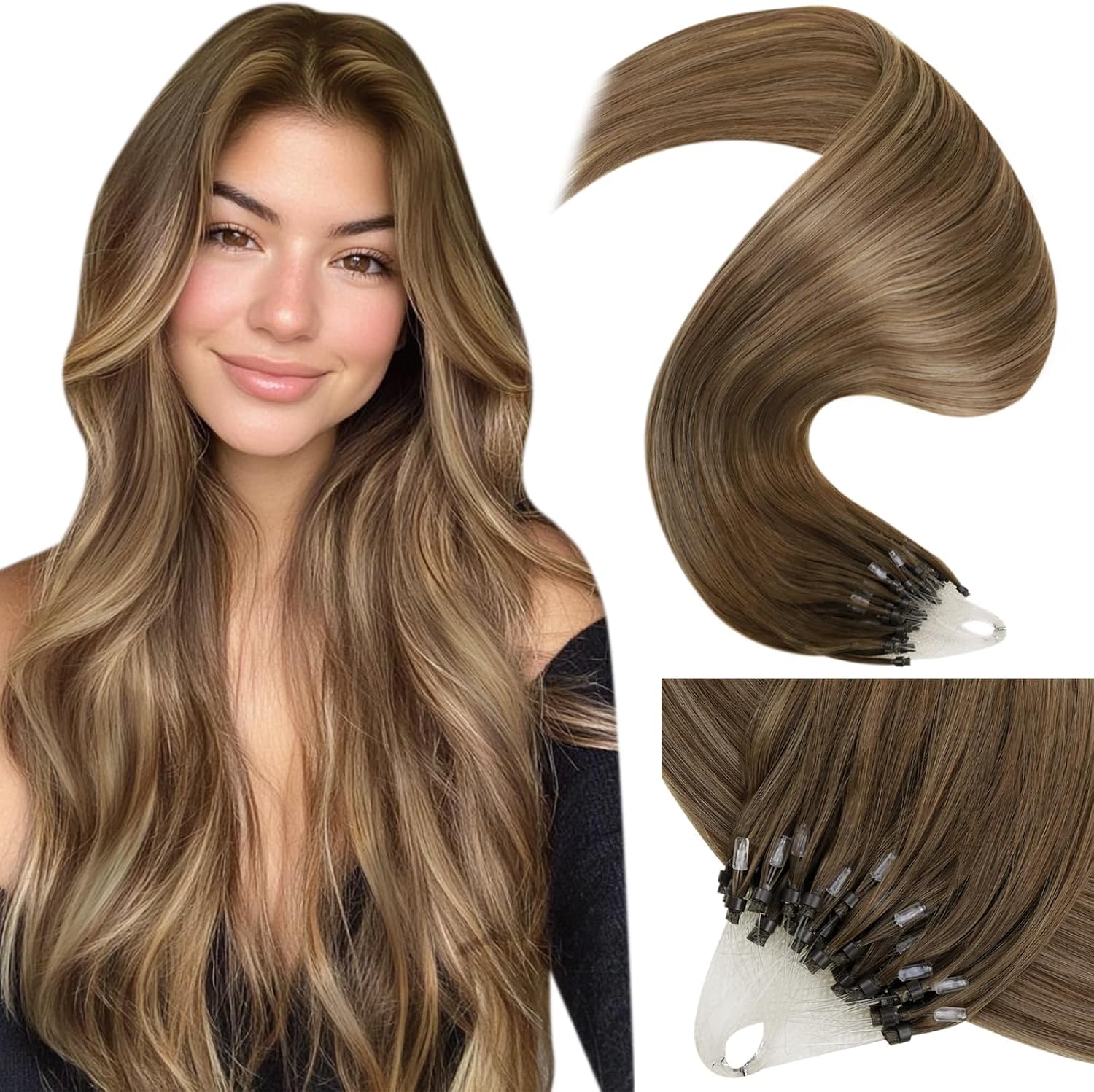 LaaVoo micro beads hair extensions 14 inch