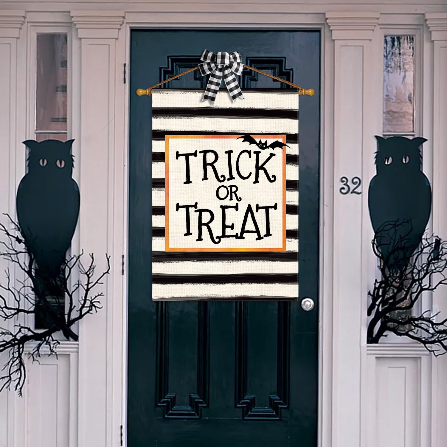 Detalle de AVOIN colorlife 0808091 Halloween House Flag, Double-Sided 28 x 40-Inch