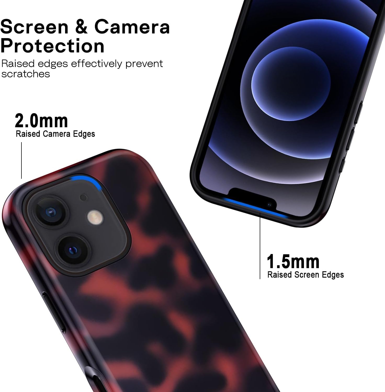 Thumbnail 4 de XTCASE Coque pour iPhone 12/12 Pro, Leopard Motif Imprimé – TPU et PC, Anti-rayures, Antichoc
