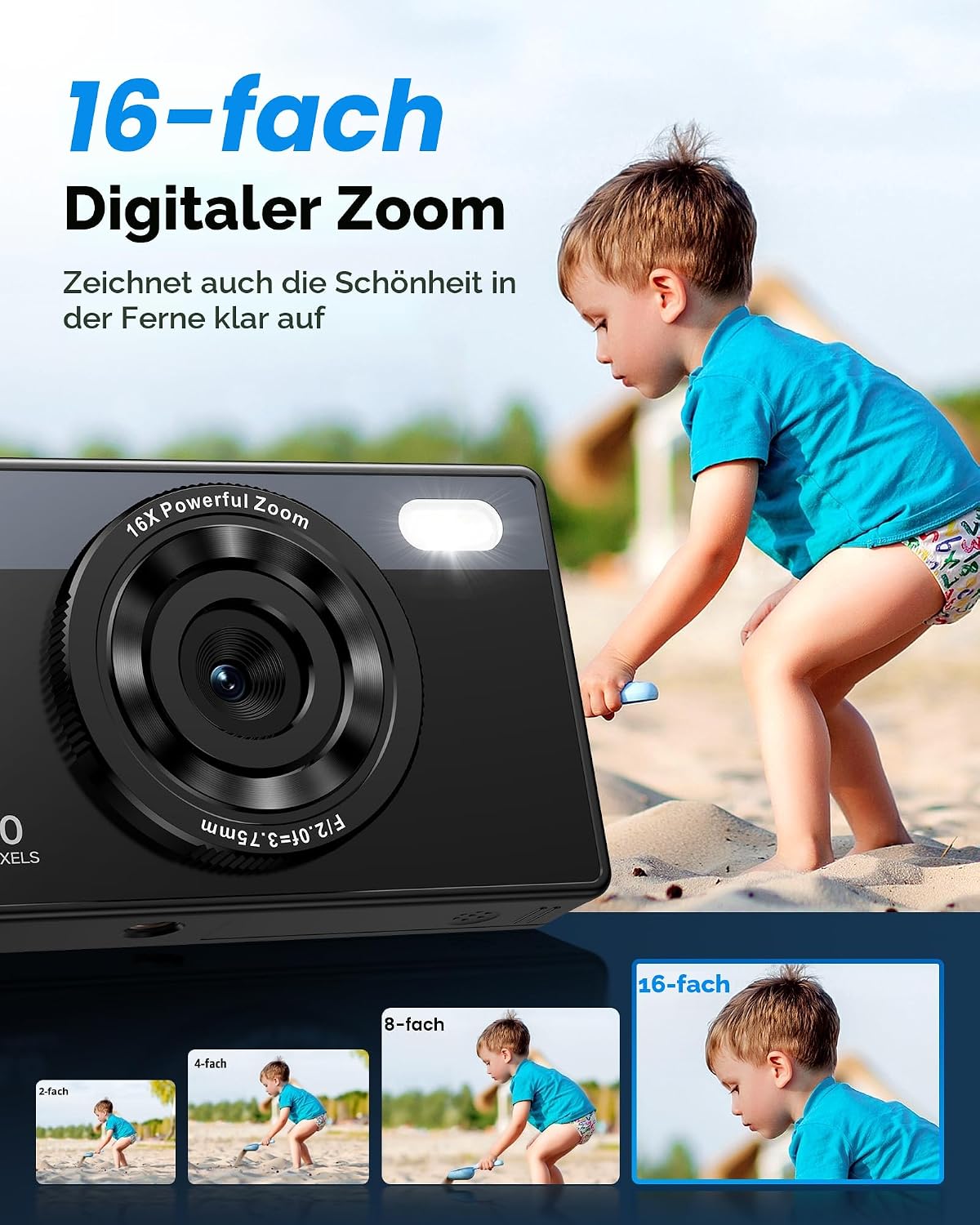 Detalle de 64GB Kinderkamera 48MP Kompaktkamera