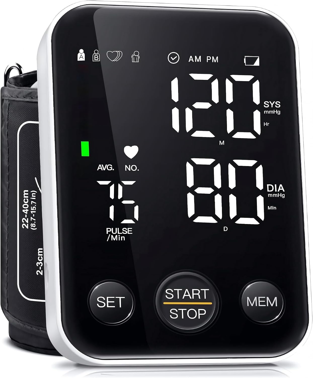 Detalle de Oklar C02 Upper Arm Blood Pressure Monitor, Dual Power, 240-Reading Memory