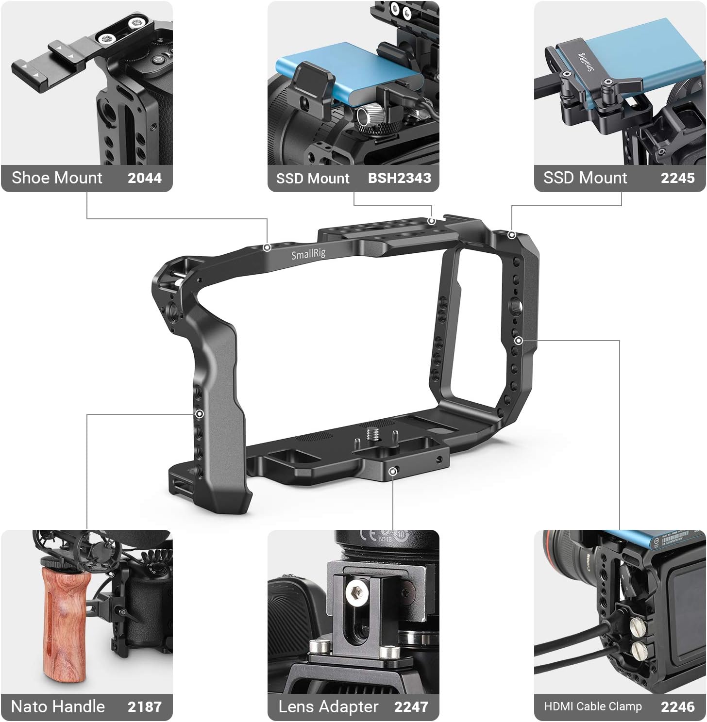 Detalle de (New Version) SmallRig 2203B Cage for Blackmagic Pocket Cinema Camera 4K & 6K with Anti-twist Mechanism