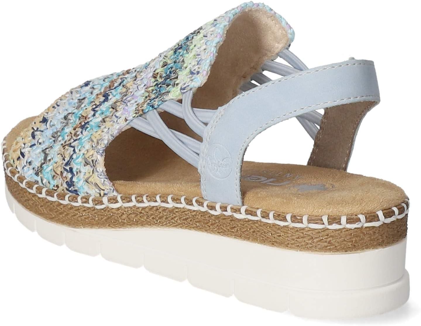 Thumbnail 3 de Rieker V1241-90 Damen Sandale Textil/Synthetik Beige – Bequeme Sandalette mit weicher Decksohle
